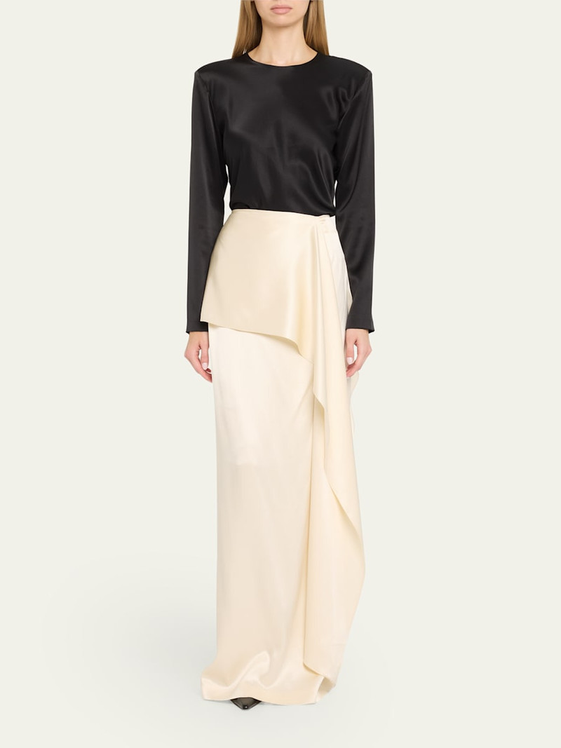 HEIRLOME Mila Draped Silk Maxi Skirt outlook