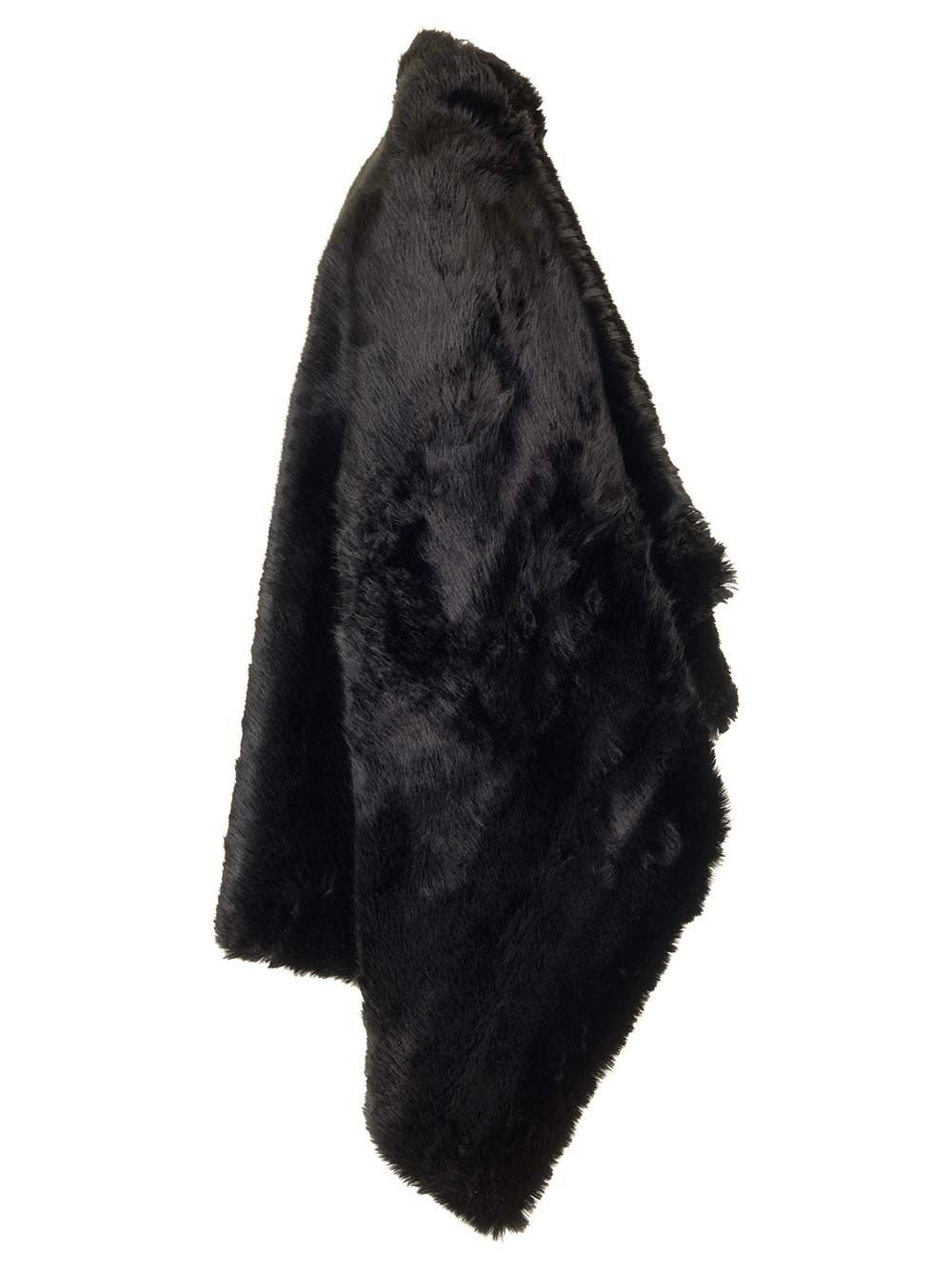 Faux Fur Cape Jackets Black - 3