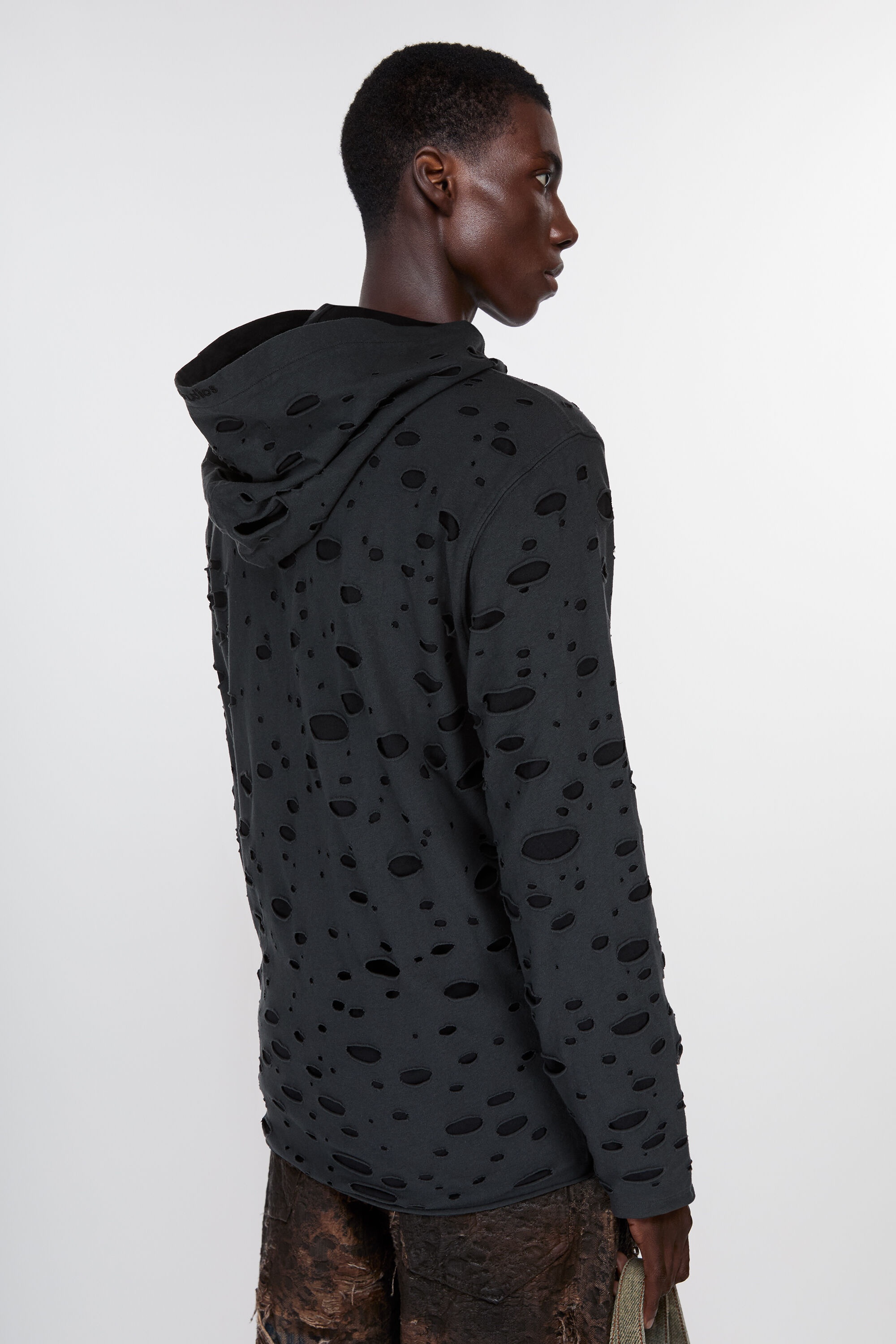 Layered knitted top - Faded black - 3