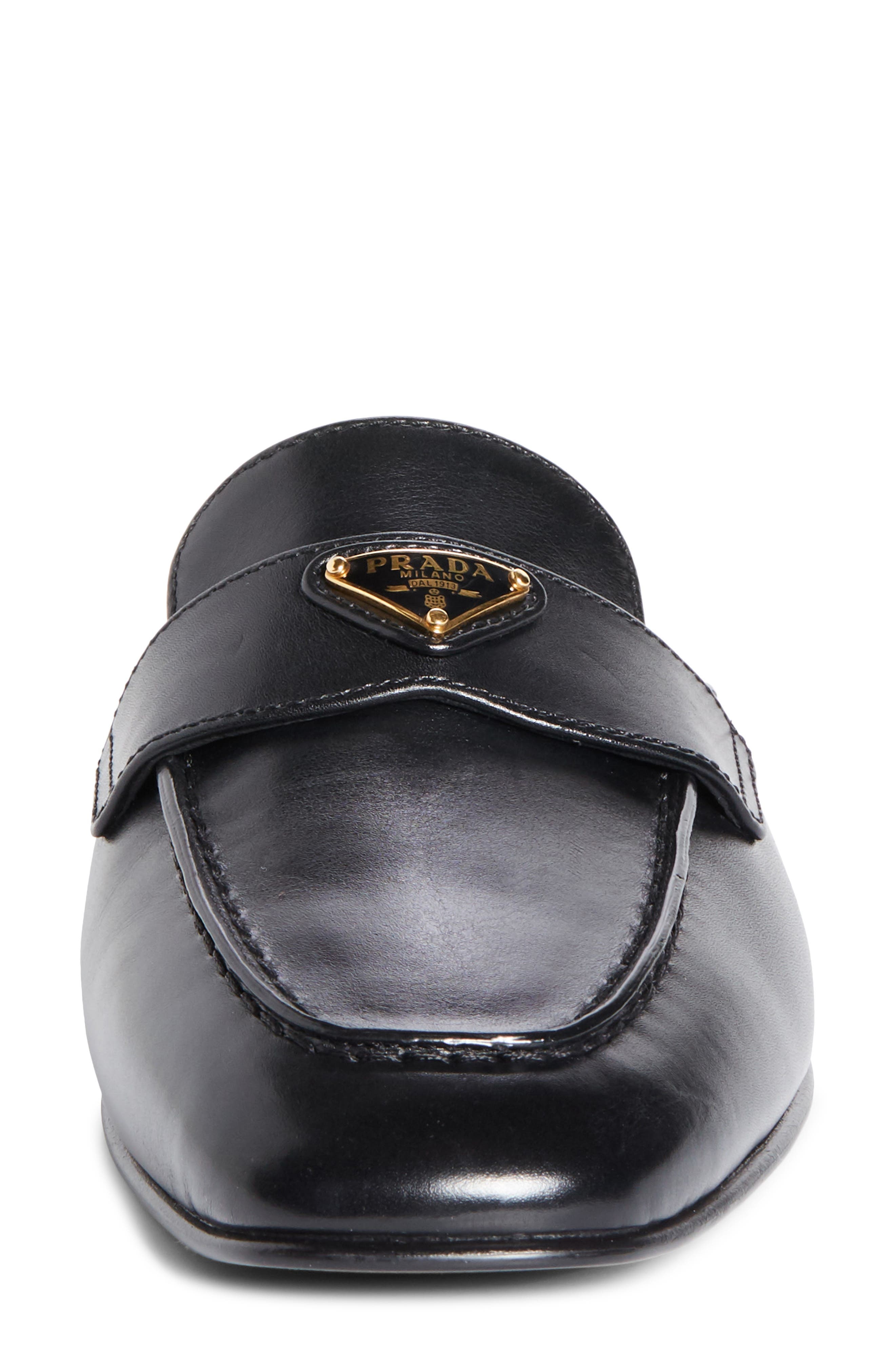 Prada Logo Loafer Mule in Nero at Nordstrom - 4
