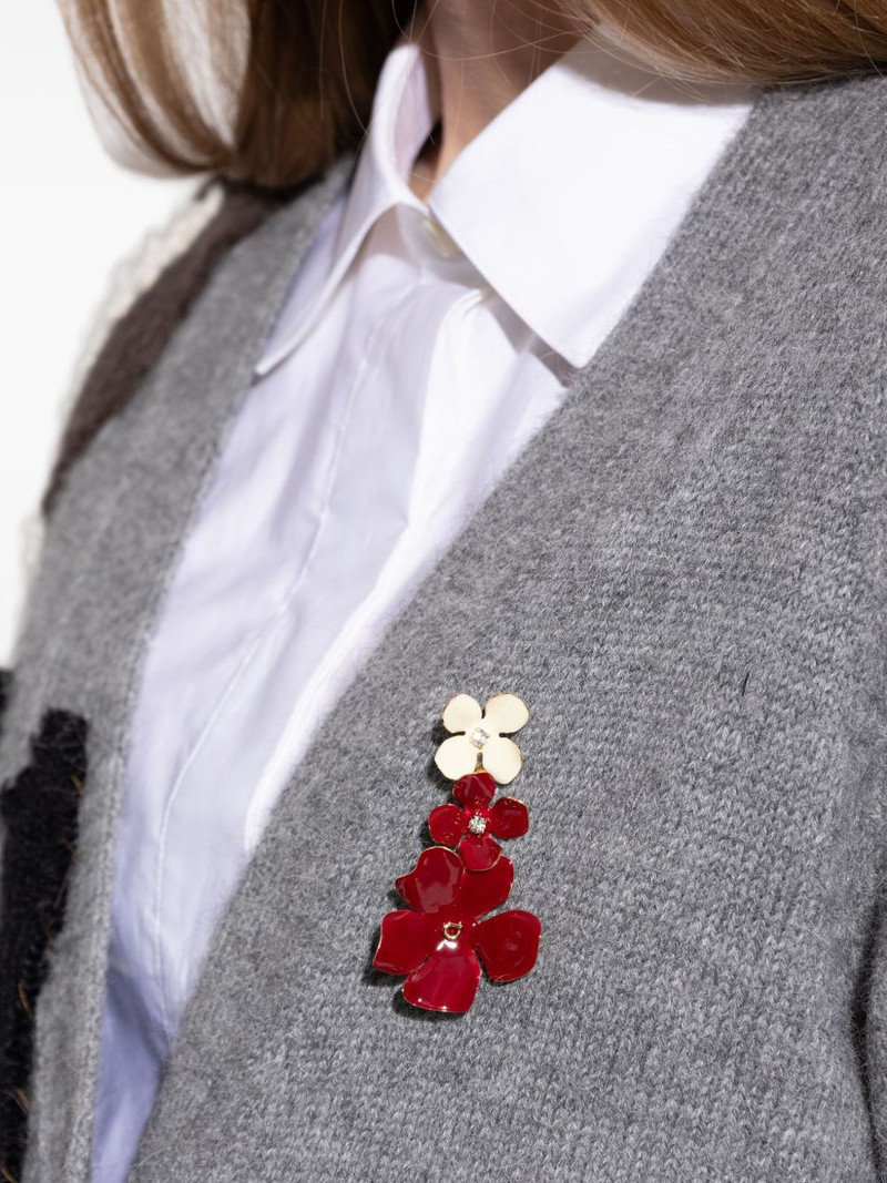 Marni crystal-embellished floral brooch outlook