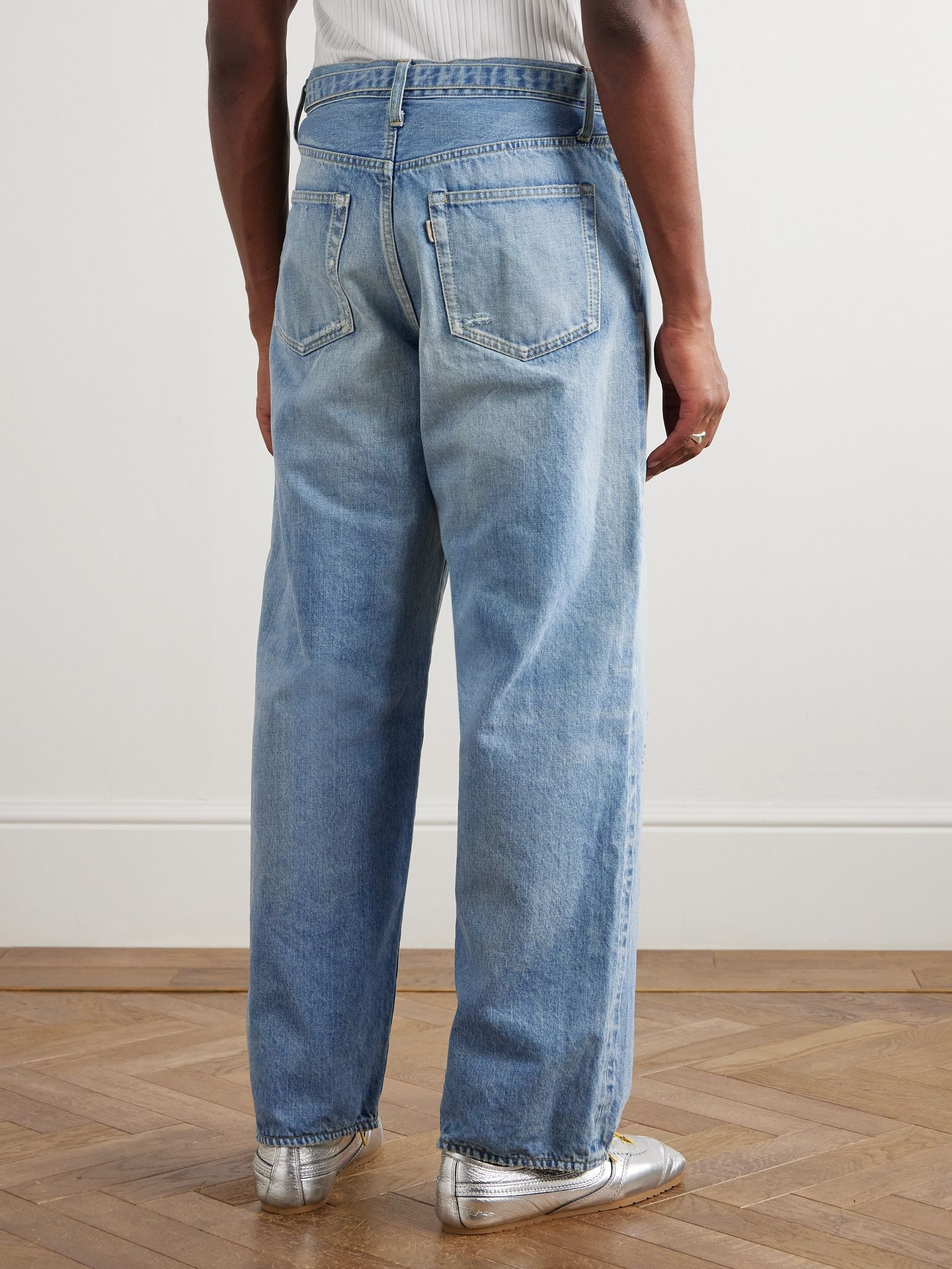 + BEYONDEXX Straight-Leg Belted Jeans Blue - 4