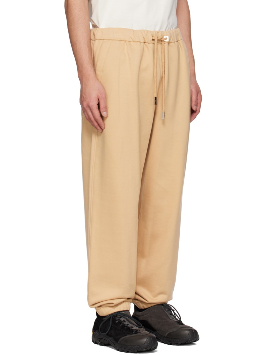 Beige Drawstring Lounge Pants - 2