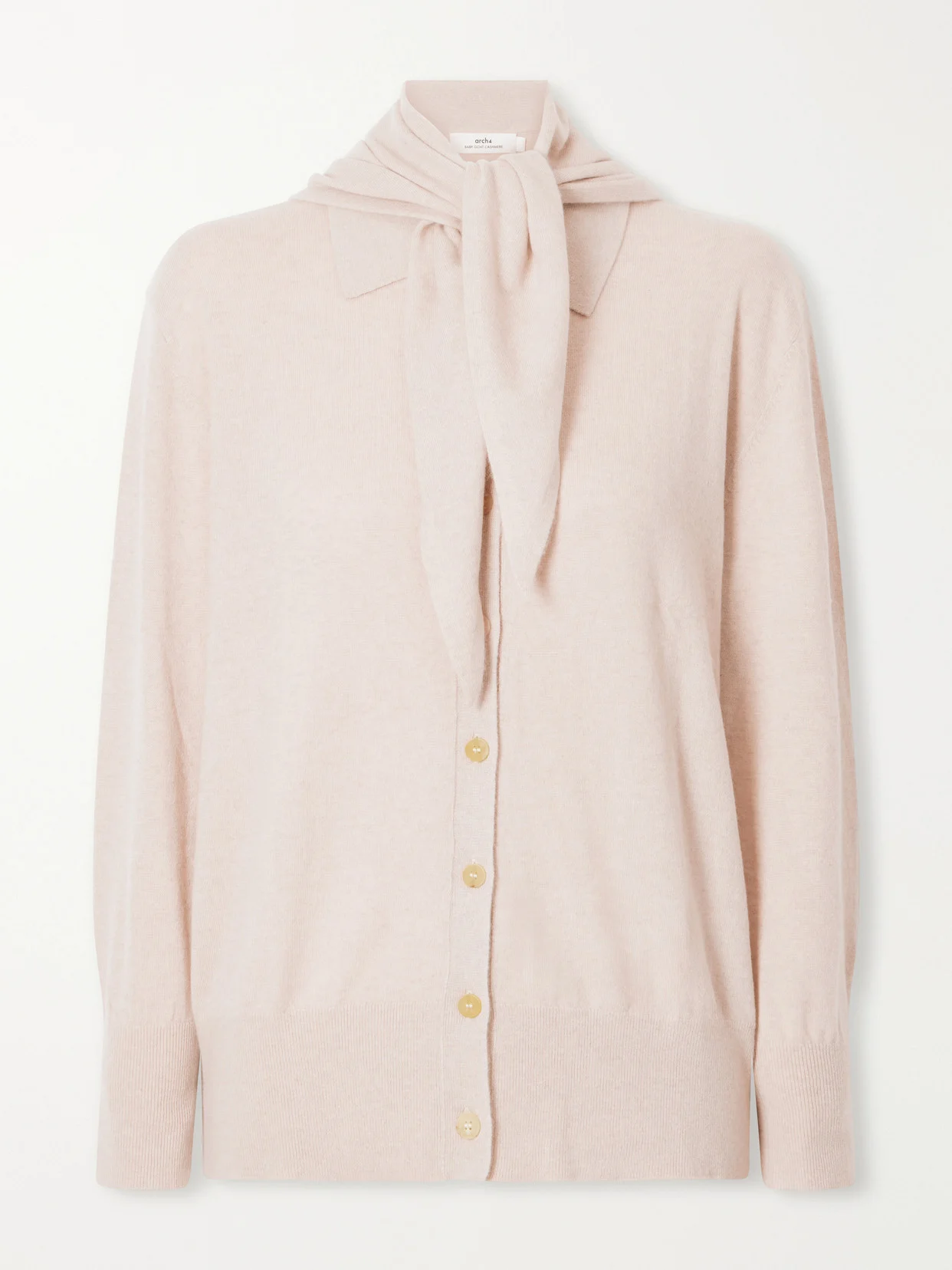 Scarf-detailed Cashmere Sweater - 1