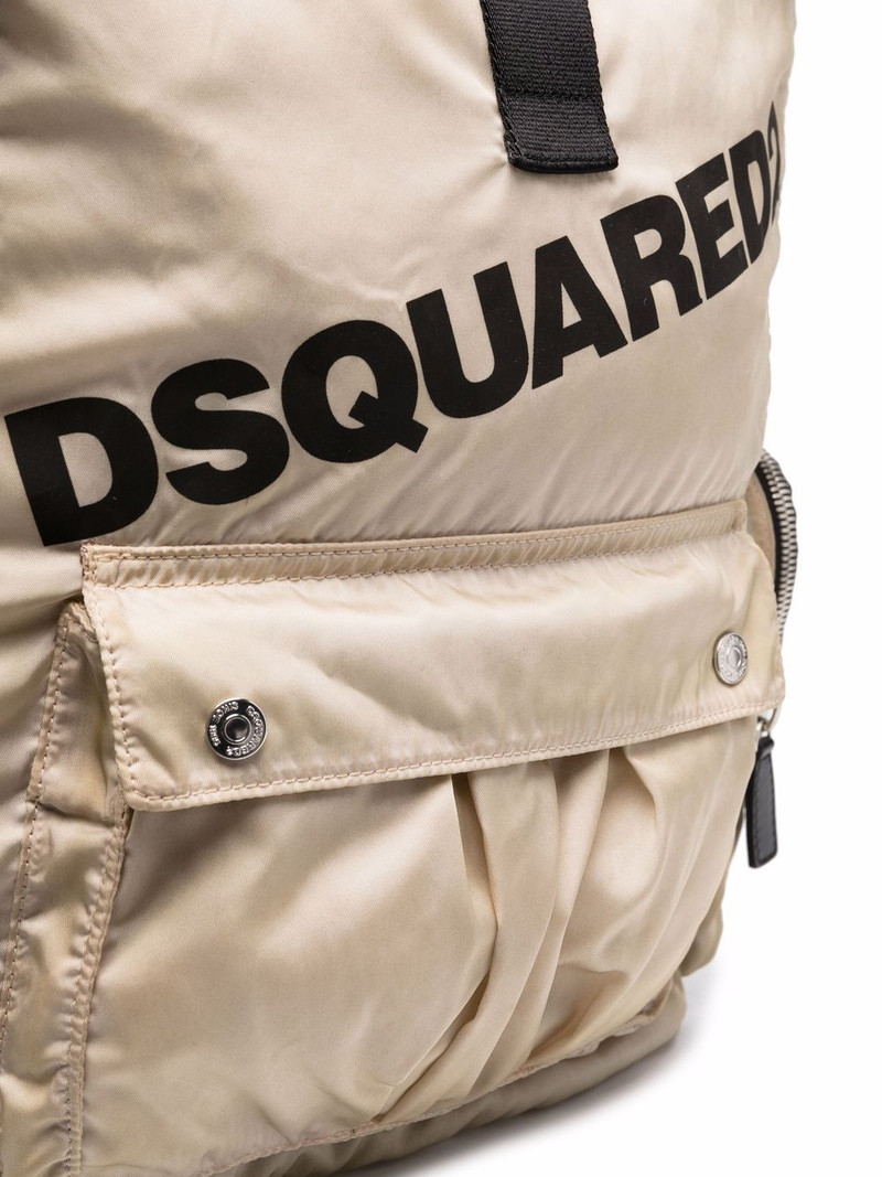 logo-print buckled backpack 4