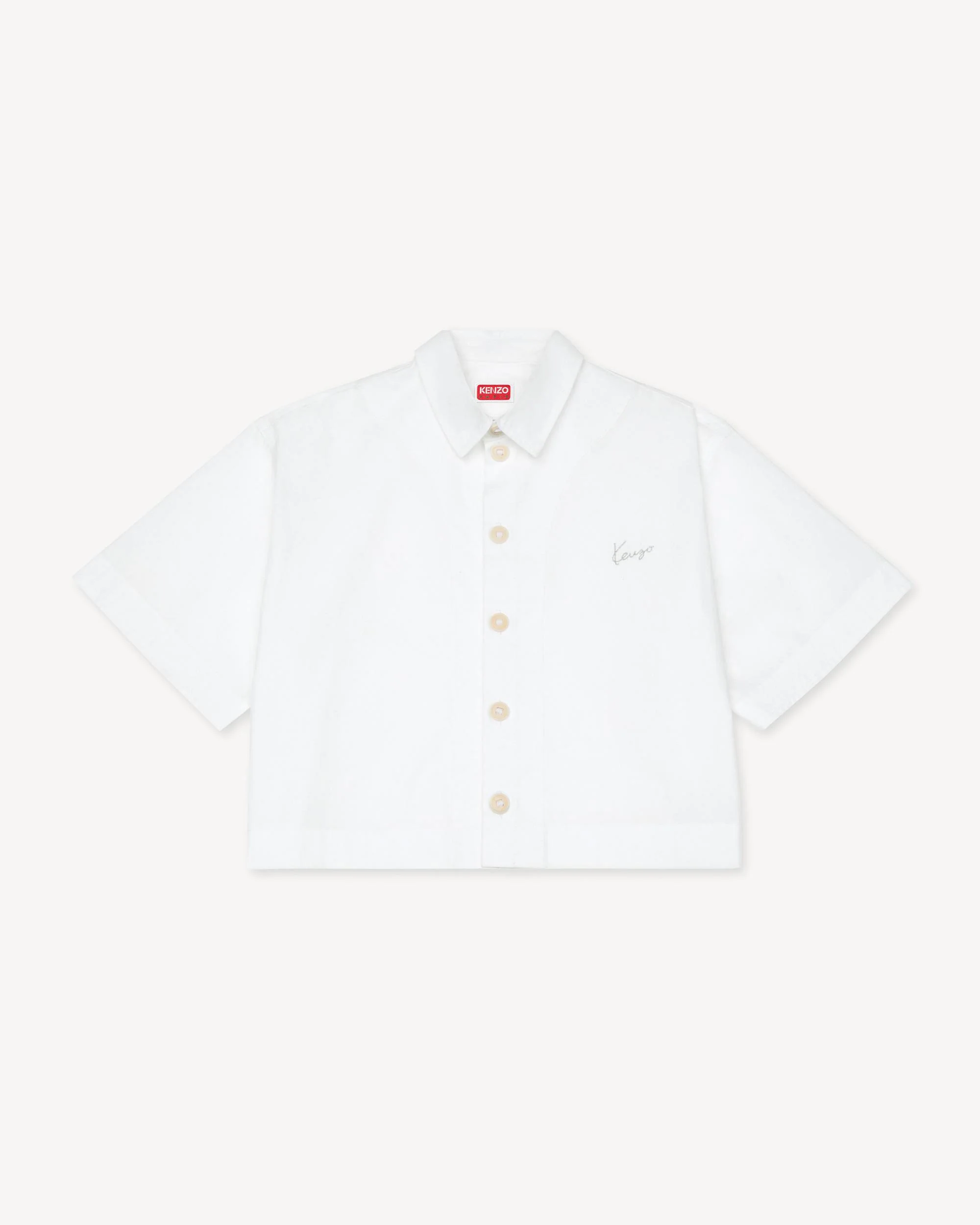 'KENZO Signature' short sleeve shirt in cotton poplin - 1