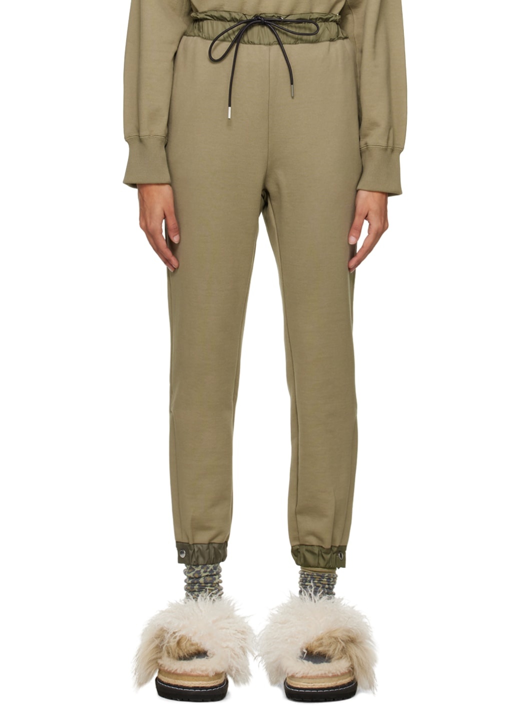 Khaki Paneled Lounge Pants - 1