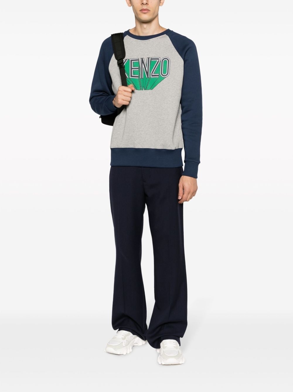 logo-print panelled sweatshirt - 2