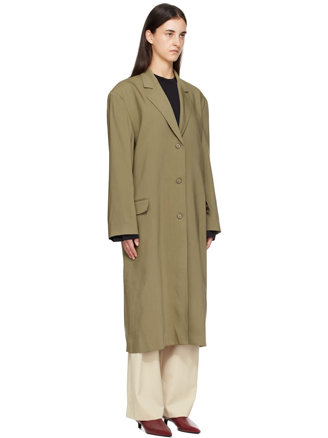 Khaki Tribeca Long Coat - 2