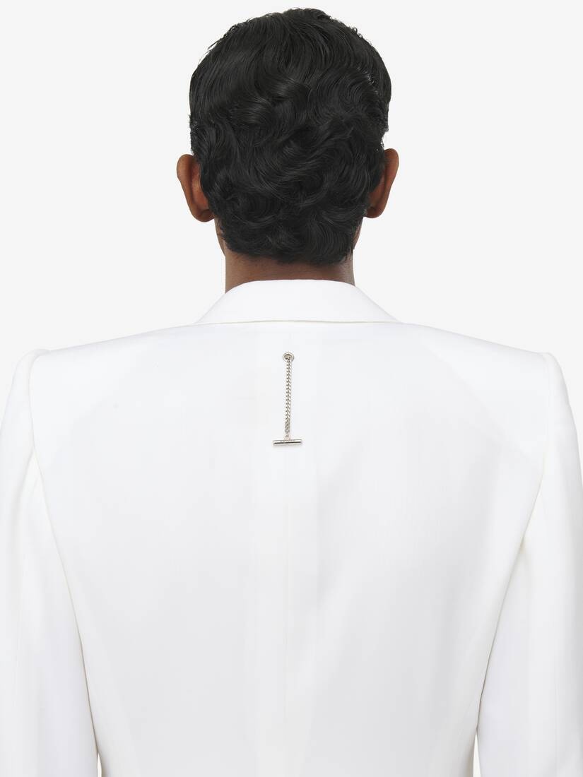 Stacked Shoulder Single-breasted Jacket - 6