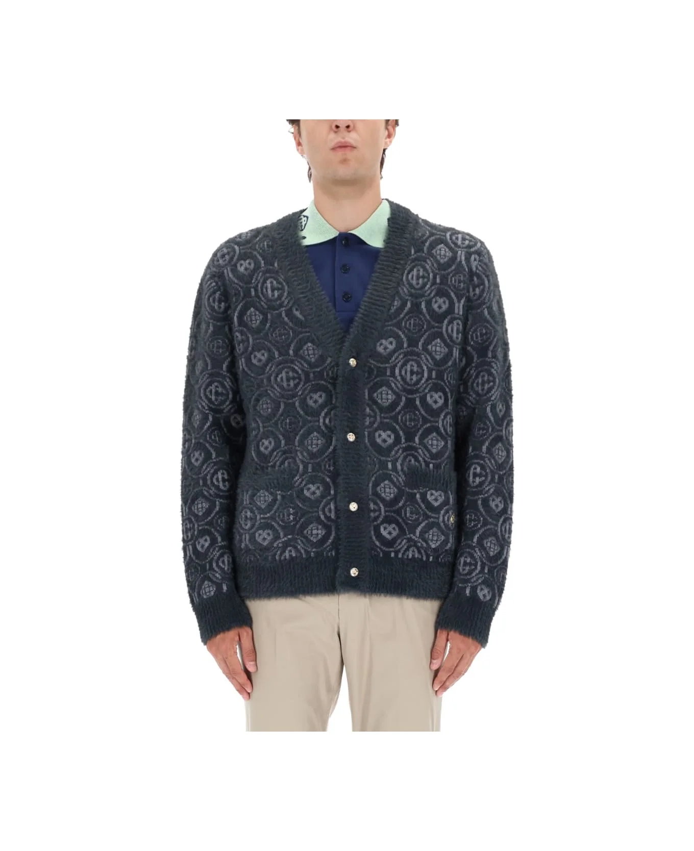 Monogram "fluffy" Cardigan - 1