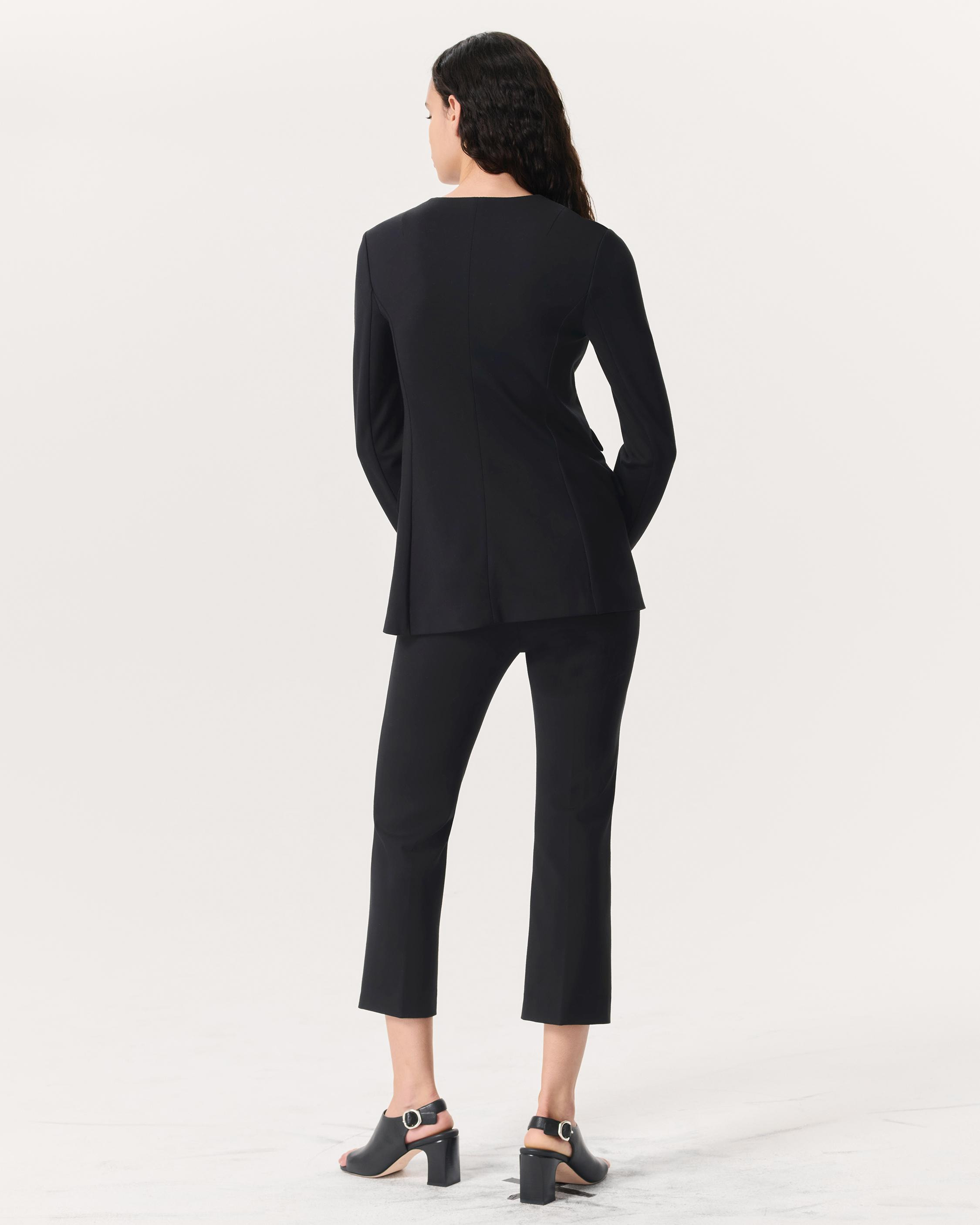 Roslyn Ponte Scoop-Neck Blazer - 5