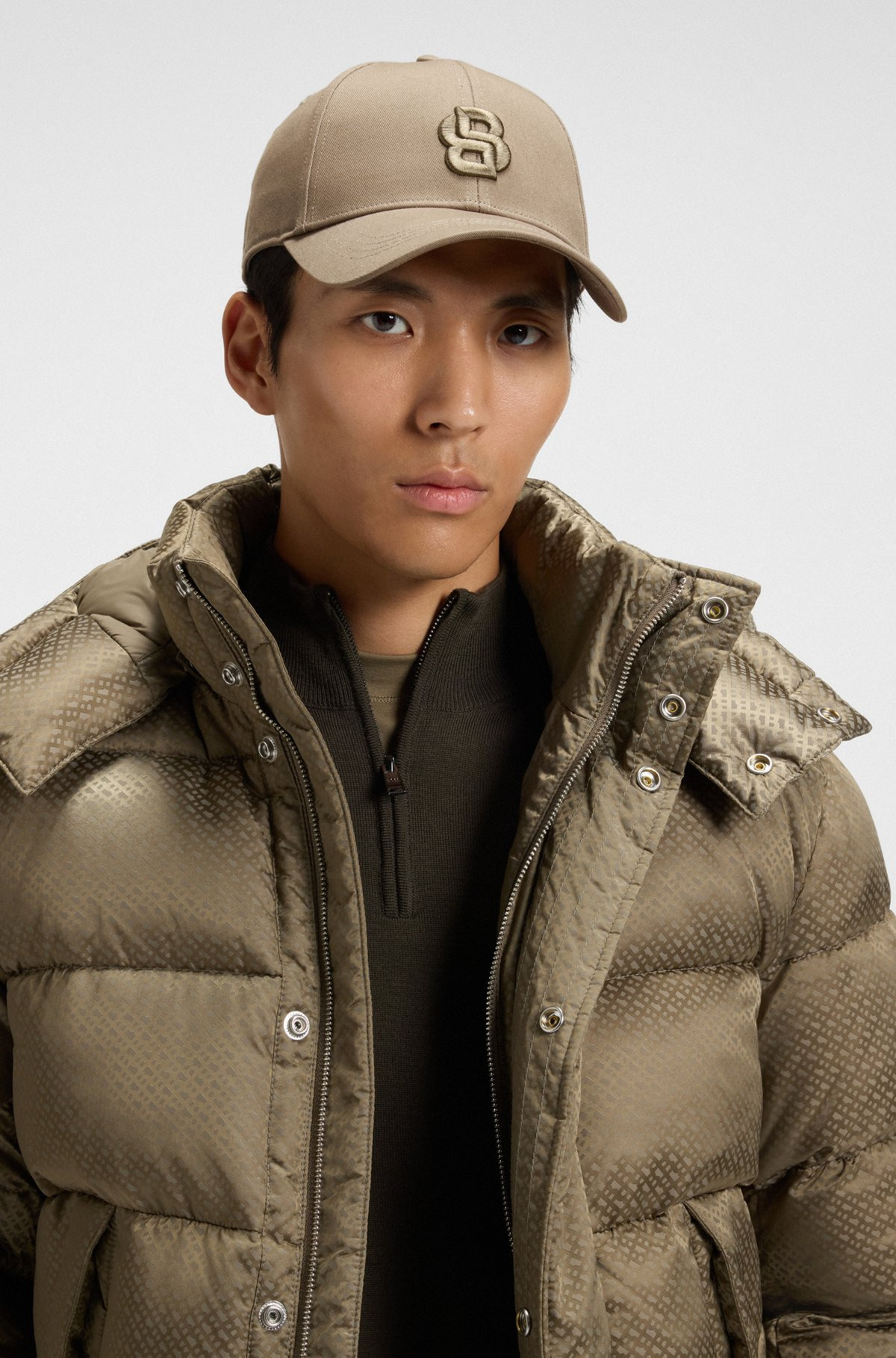 COTTON-TWILL CAP WITH EMBROIDERED DOUBLE B MONOGRAM - 4