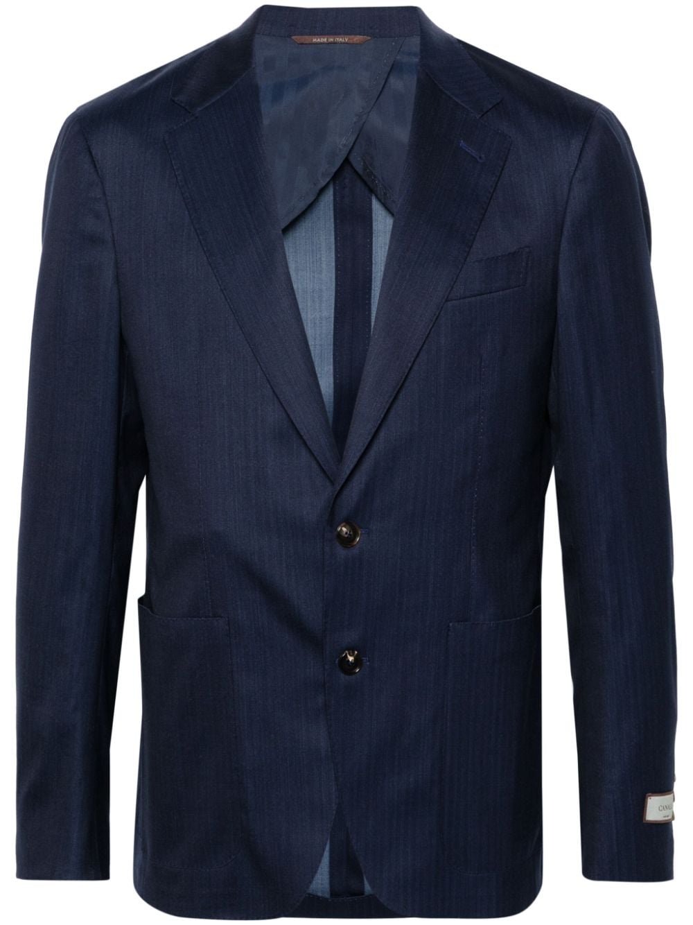 striped wool-blend blazer - 1