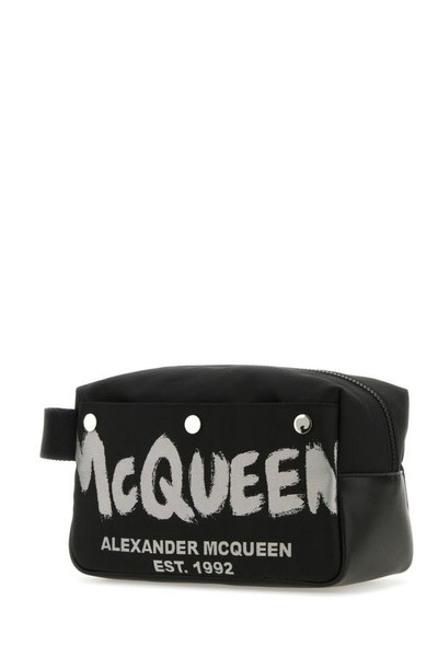 Alexander McQueen Black fabric McQueen Graffiti beauty case outlook