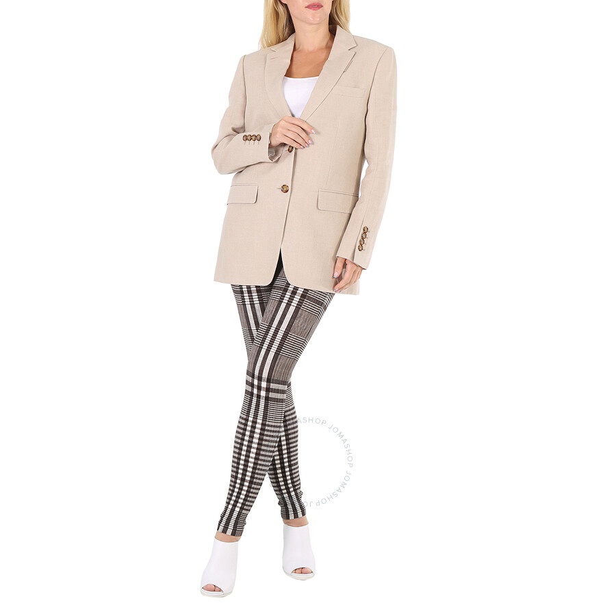 Burberry Ladies Loulou Oatmeal Single-Breasted Tailored Jacket - 6