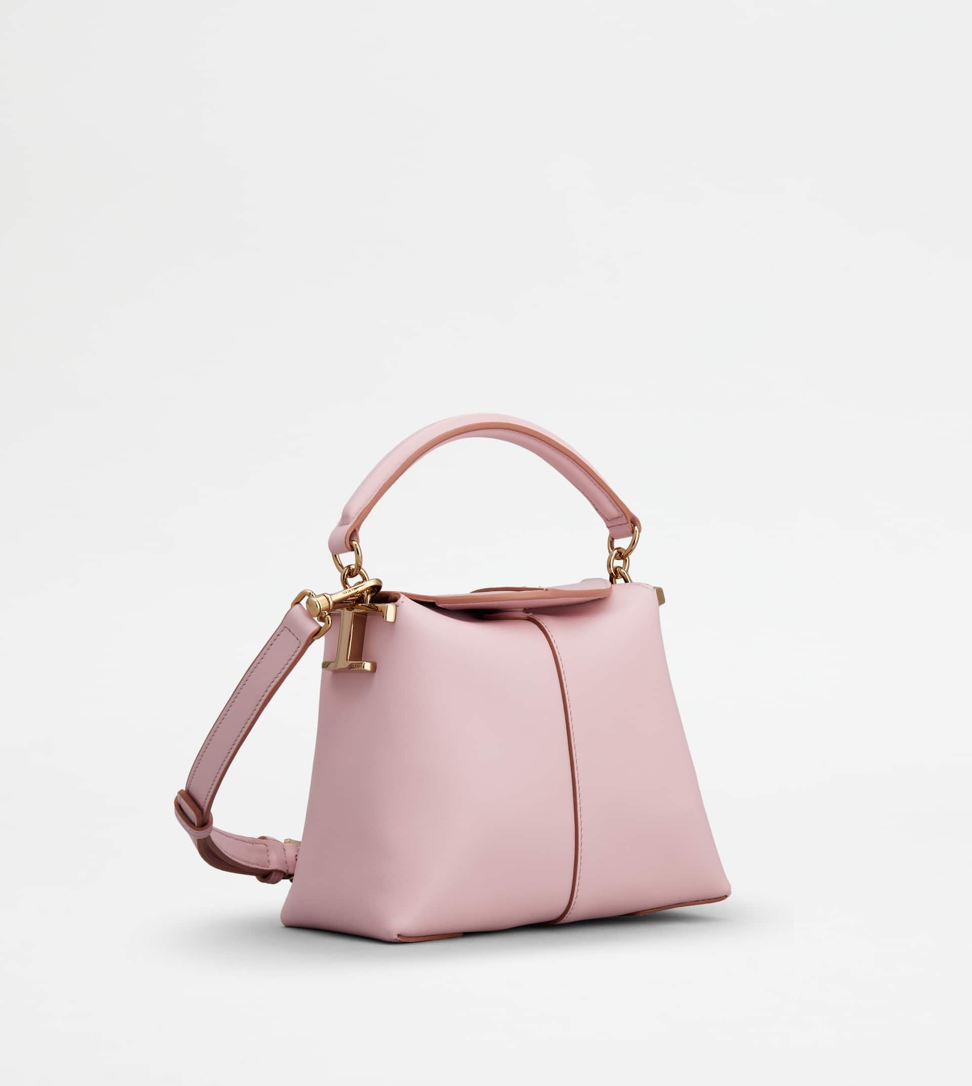 TOD'S T CASE TOTE MESSENGER BAG IN LEATHER MICRO - PINK - 3