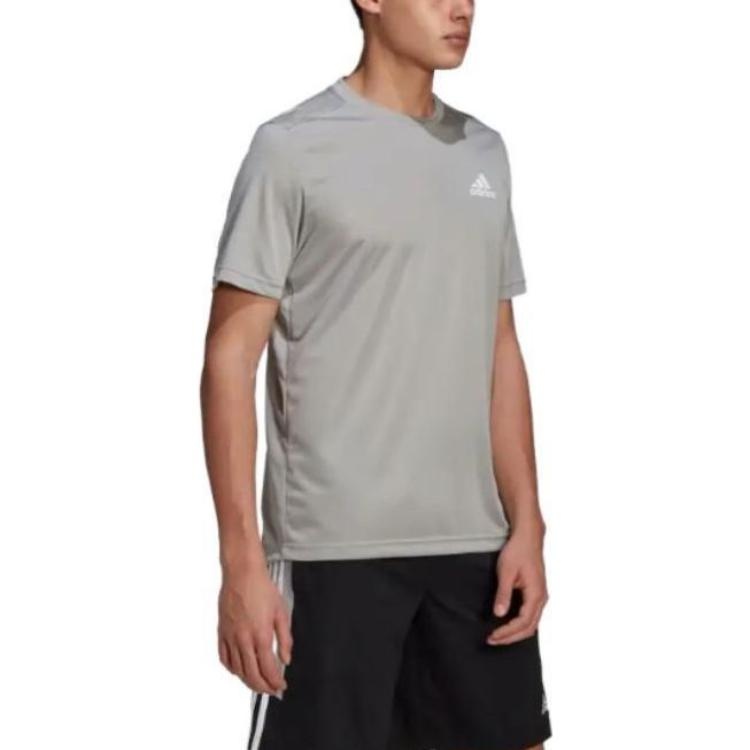 adidas AEROREADY Designed To Move Motion T-shirt 'Mgh Solid Grey White' GM2121 - 3