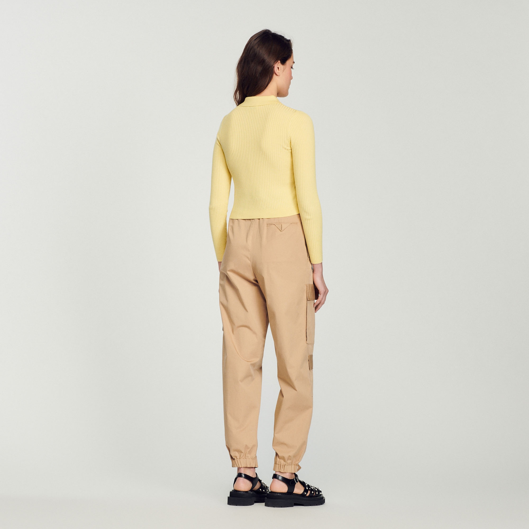 Cropped ribbed cardigan - 6