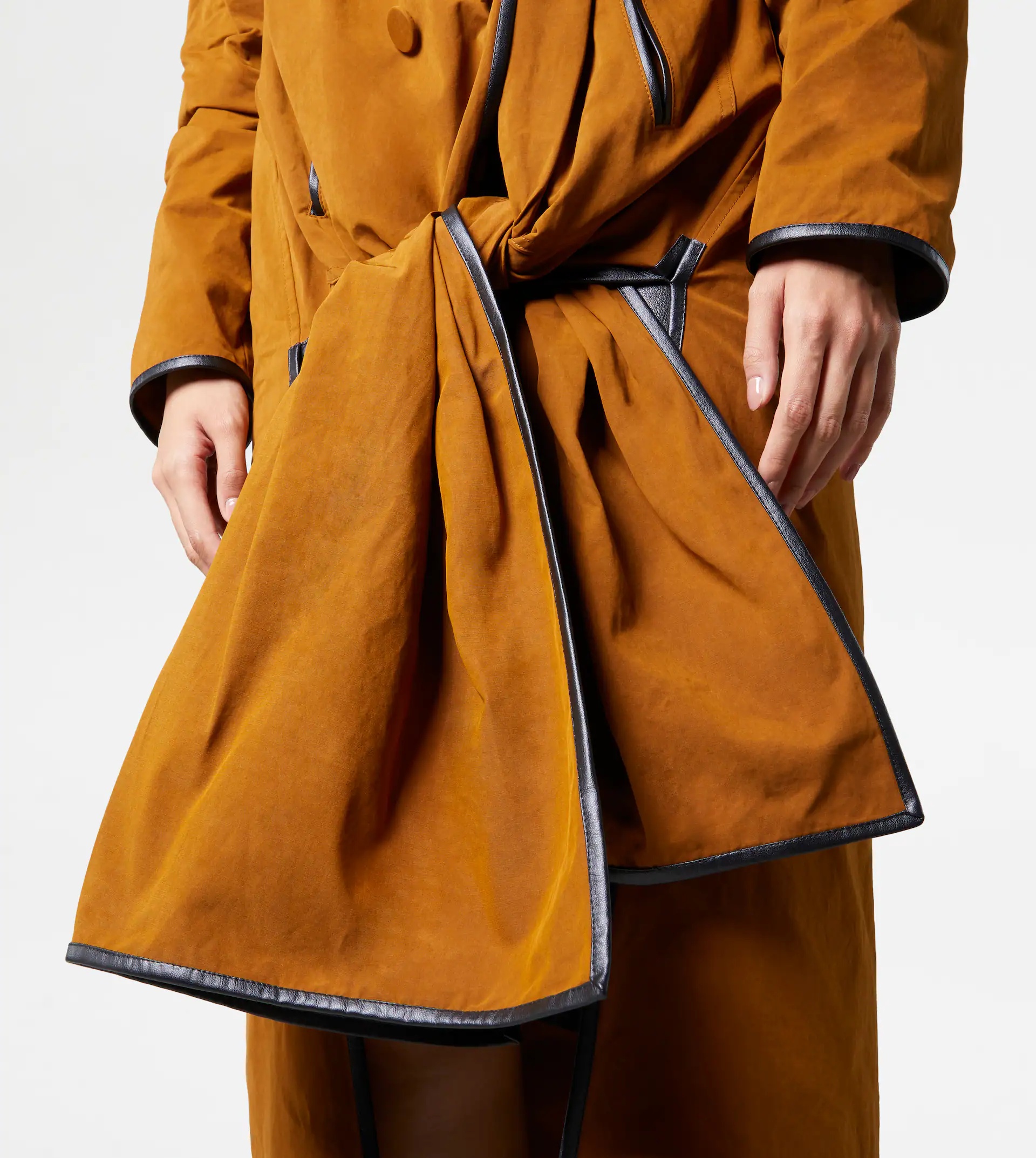 TRENCH COAT WITH KNOTTED BOTTOM - BROWN - 5