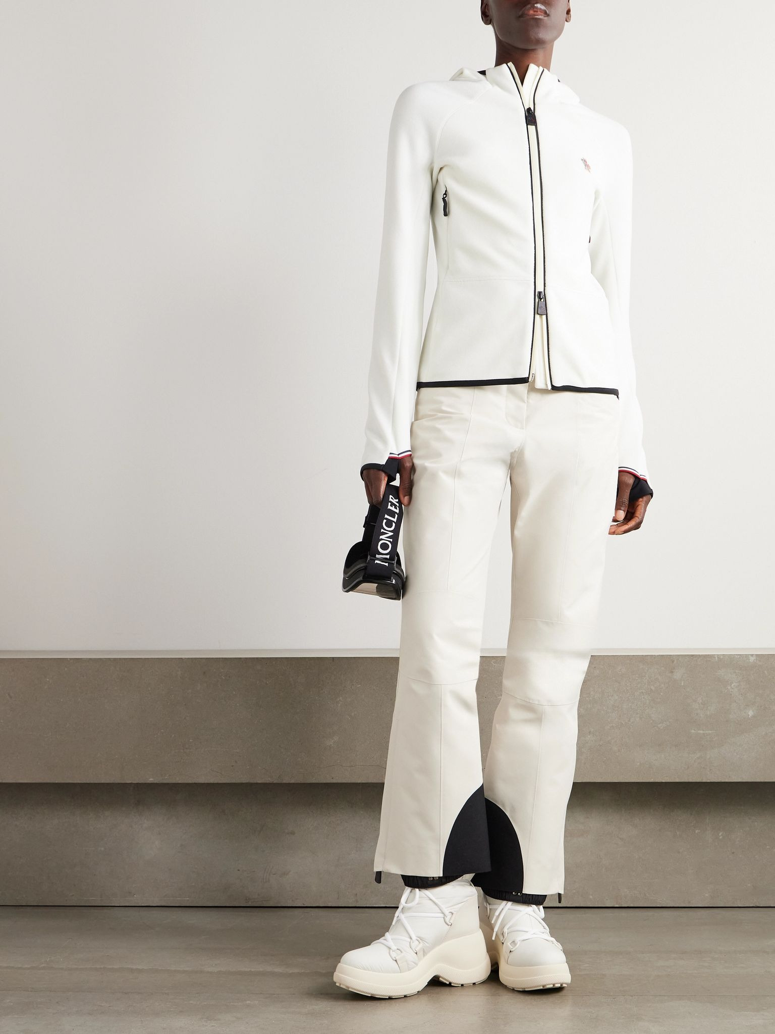 Appliquéd hooded fleece jacket White - 2