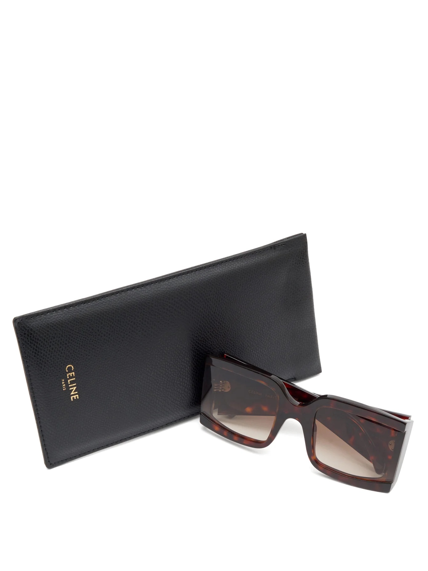 Oversized squared tortoiseshell-acetate sunglasses - 4