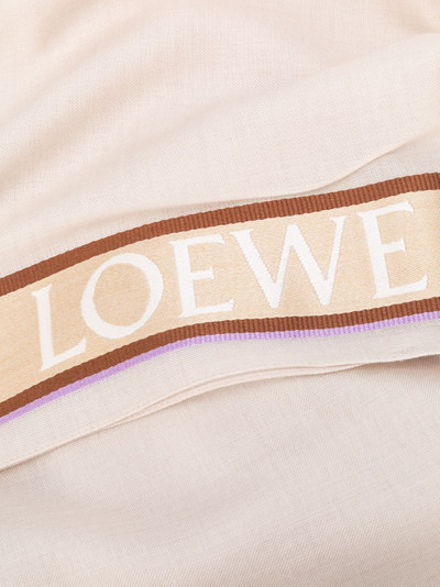 Loewe logo tape frayed scarf outlook