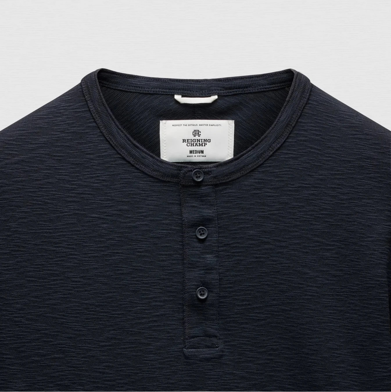 1x1 Slub Slim Henley Navy - 2