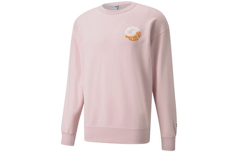 PUMA PUMA Downtown Logo Printing Sports Round Neck Pullover Pink Red 533037-36 outlook