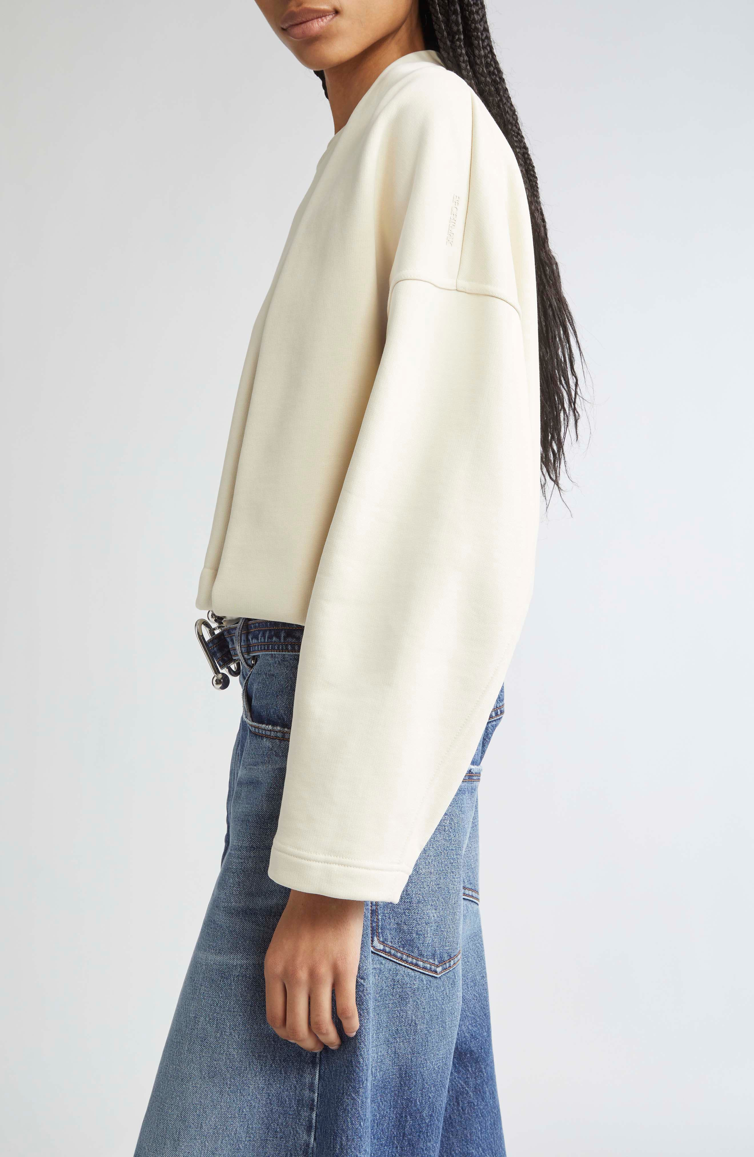 SPORTMAX Minnie Layered Effect Sweatshirt in Ivory at Nordstrom - 4