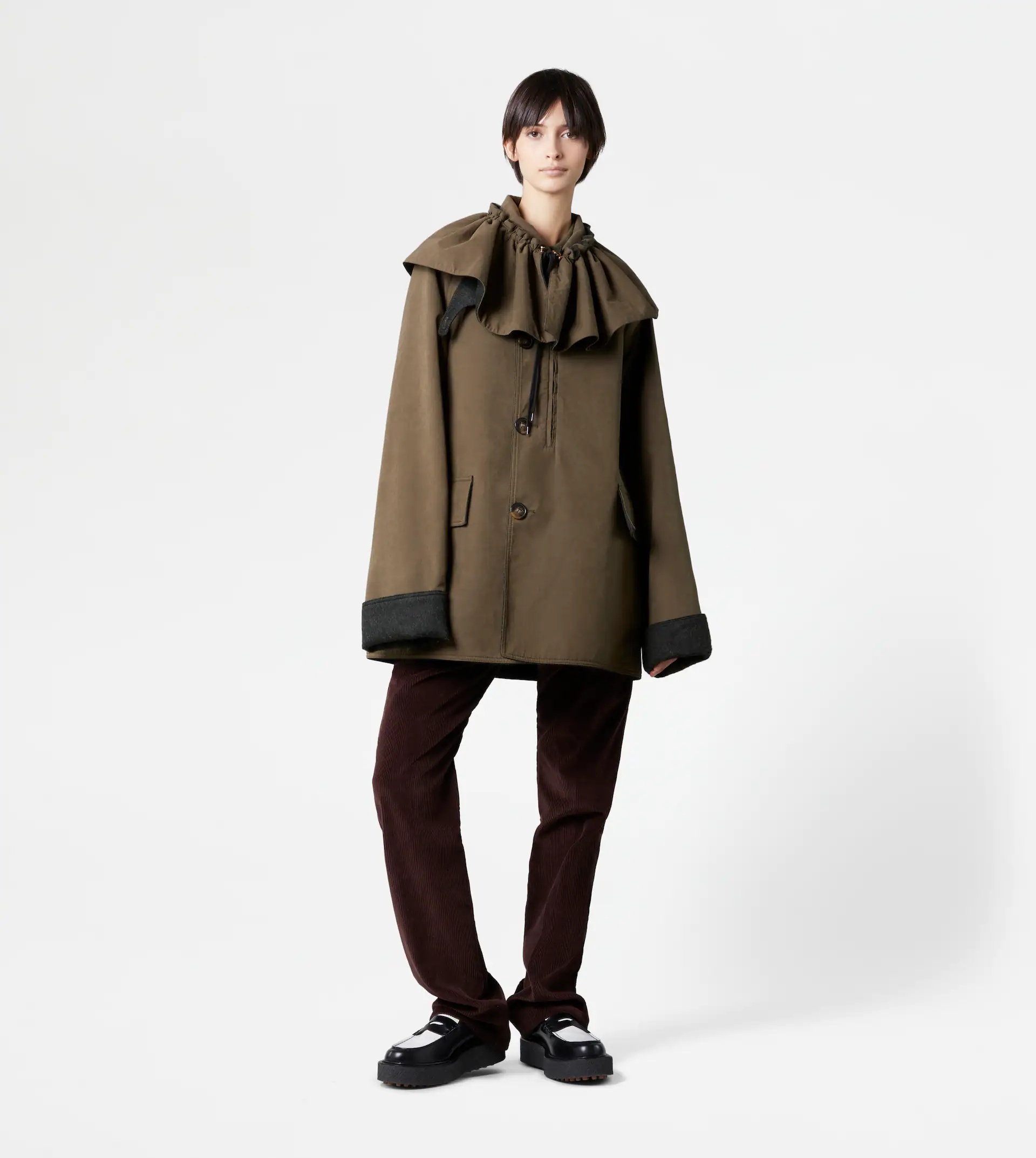 CROPPED REVERSIBLE COAT - GREEN - 2