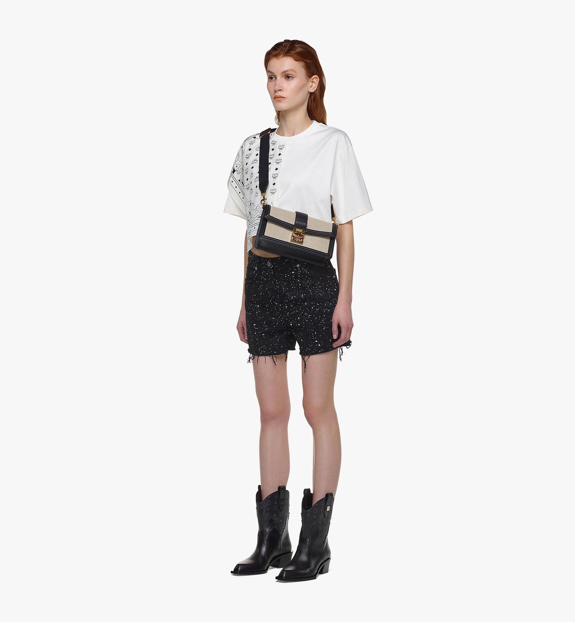 Tracy Shoulder Bag in Linen Leather Mix - 6