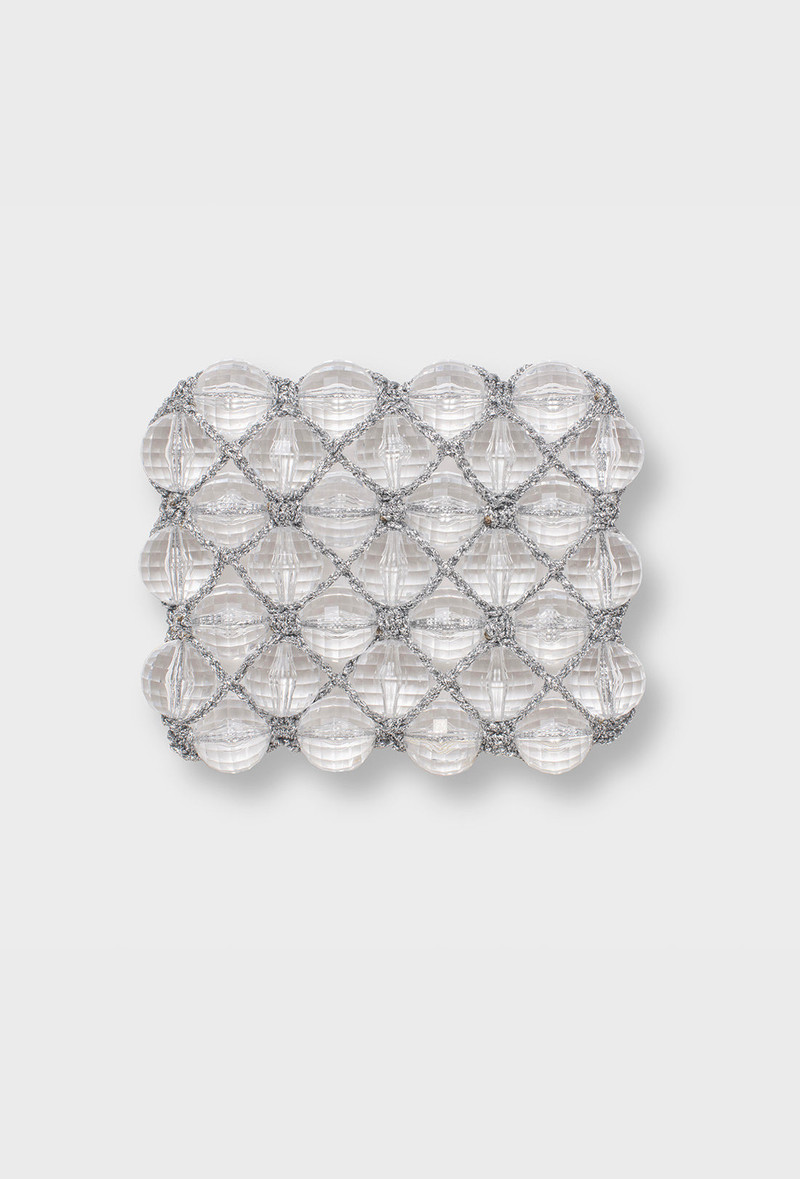 Tilda Beaded Coaster - Clear/Silver 1