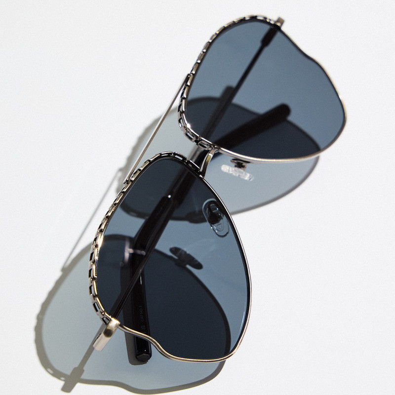 Kika Mendoza Sunglasses in Antique Silver and Grey 9