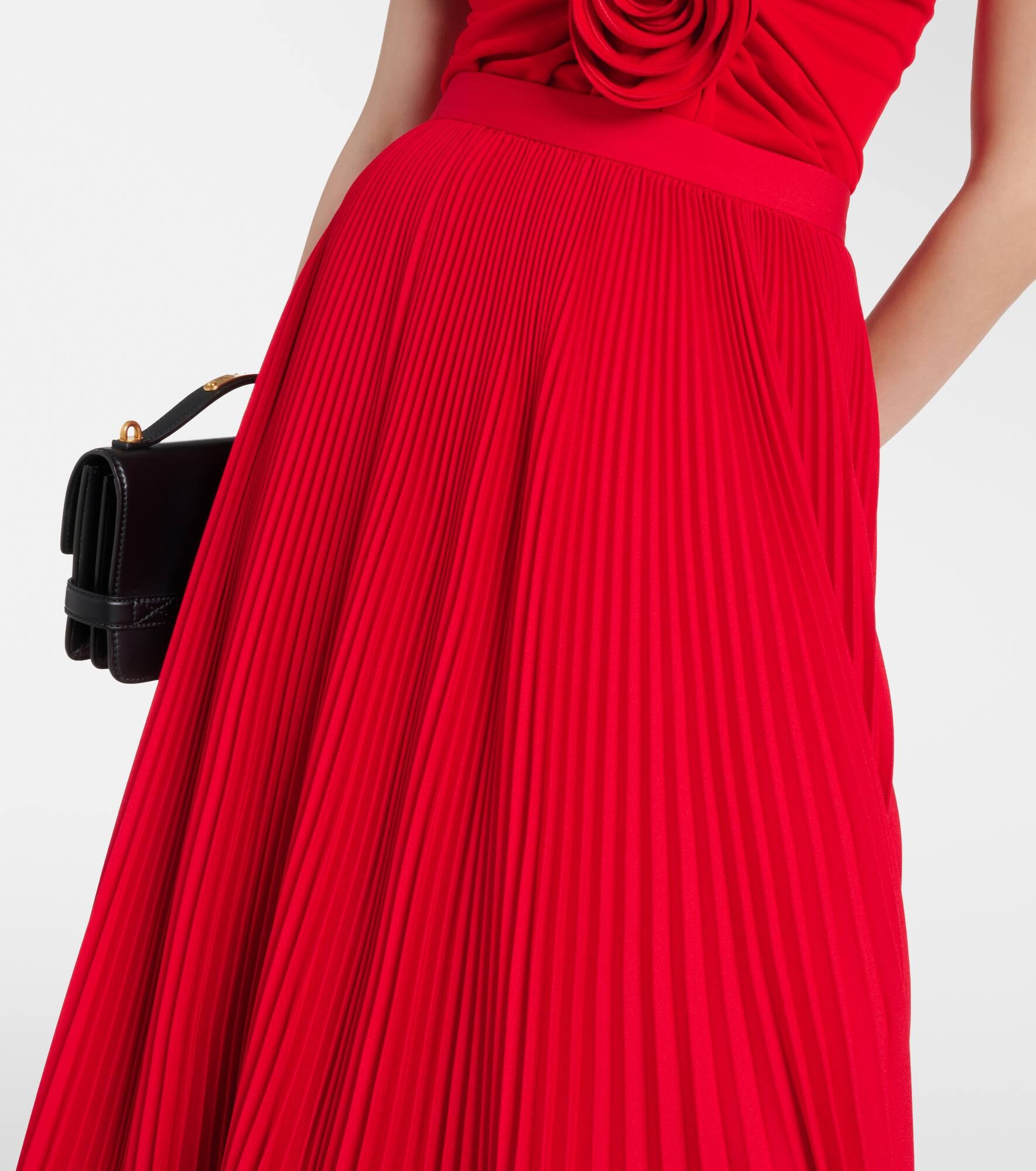 Pleated crêpe maxi skirt - 4