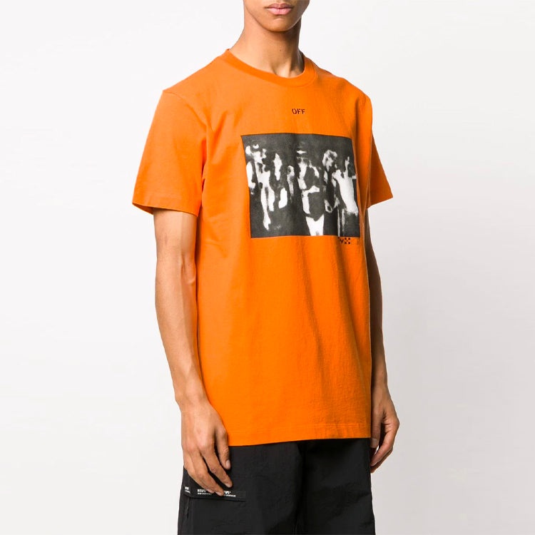 Off-White Graffiti Arrow Pattern Printing Short Sleeve Loose Fit Orange OMAA027R201850151910 - 3