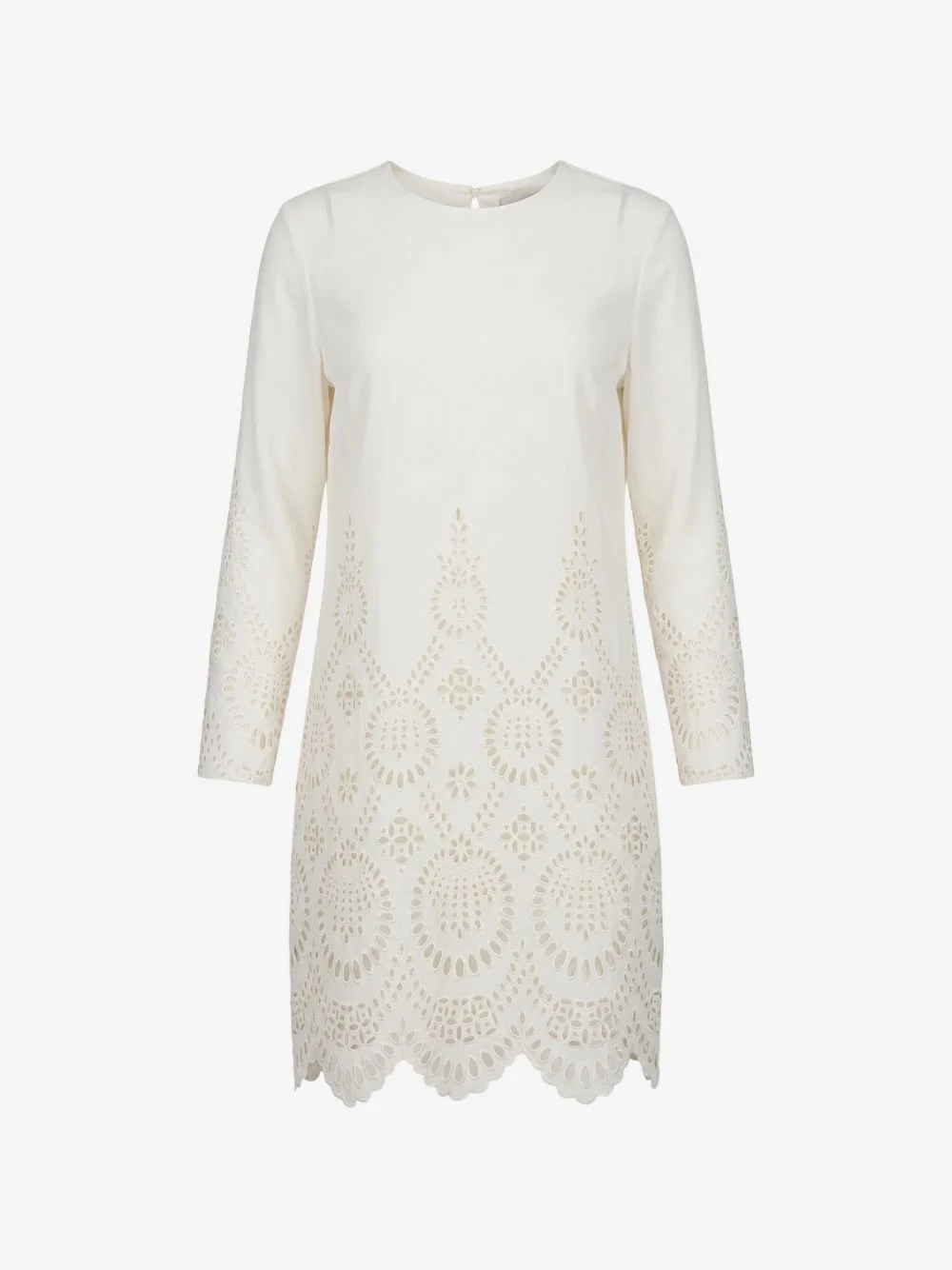 broderie-anglaise scalloped dress - 1