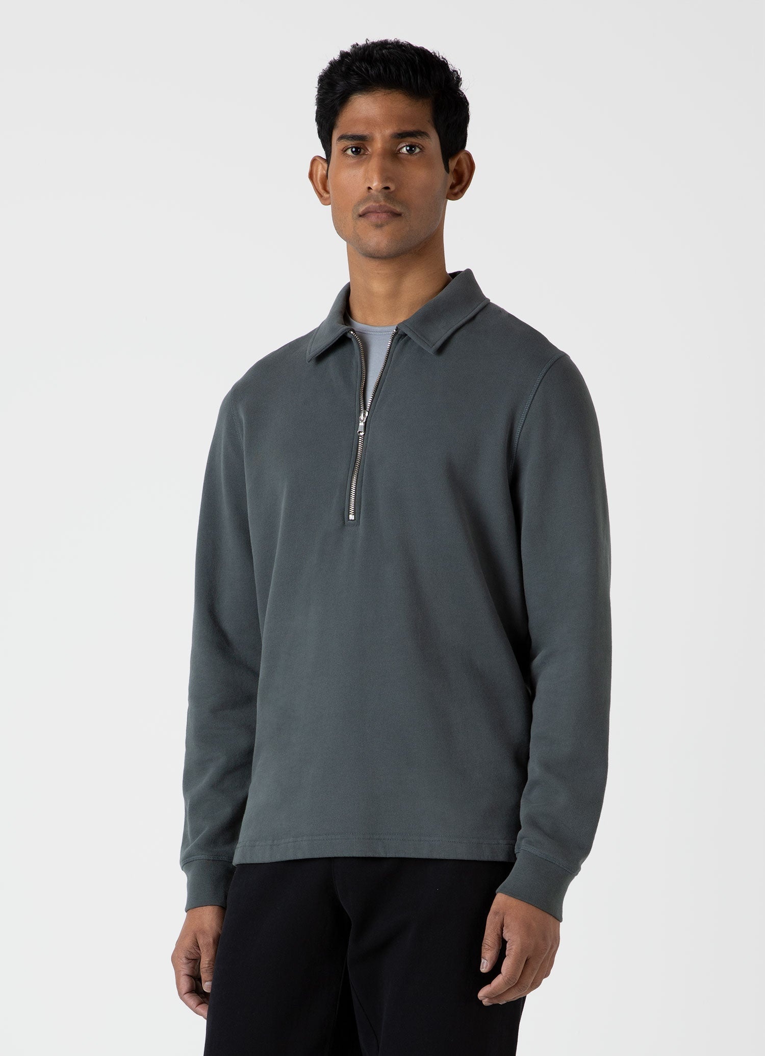 Zip Polo Loopback Sweatshirt - 2