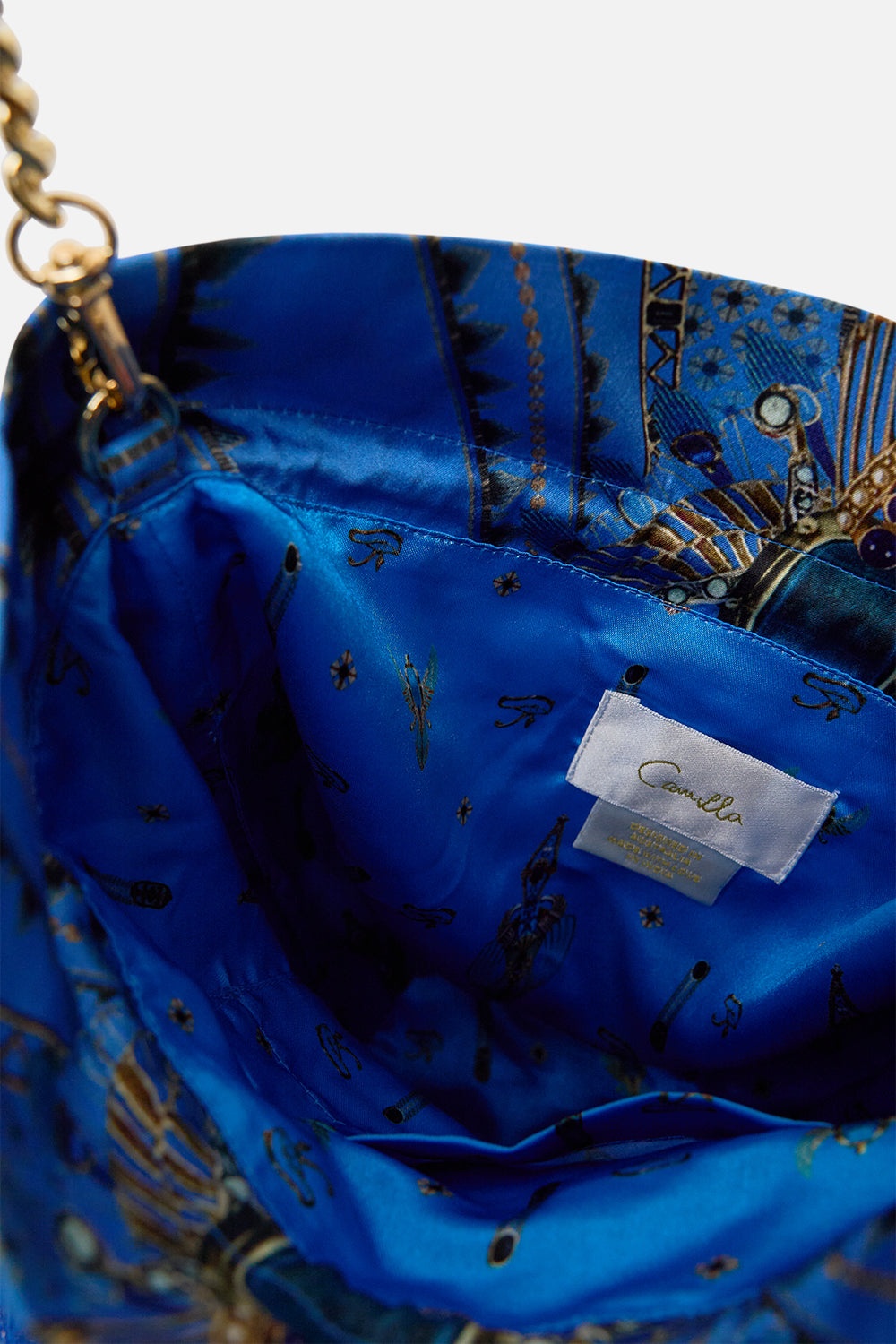 ROUND DRAWSTRING POUCH WITH FEATHERS - 5