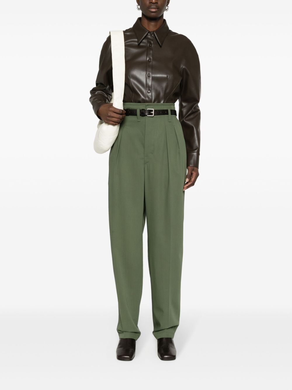 pleated tapered trousers - 3