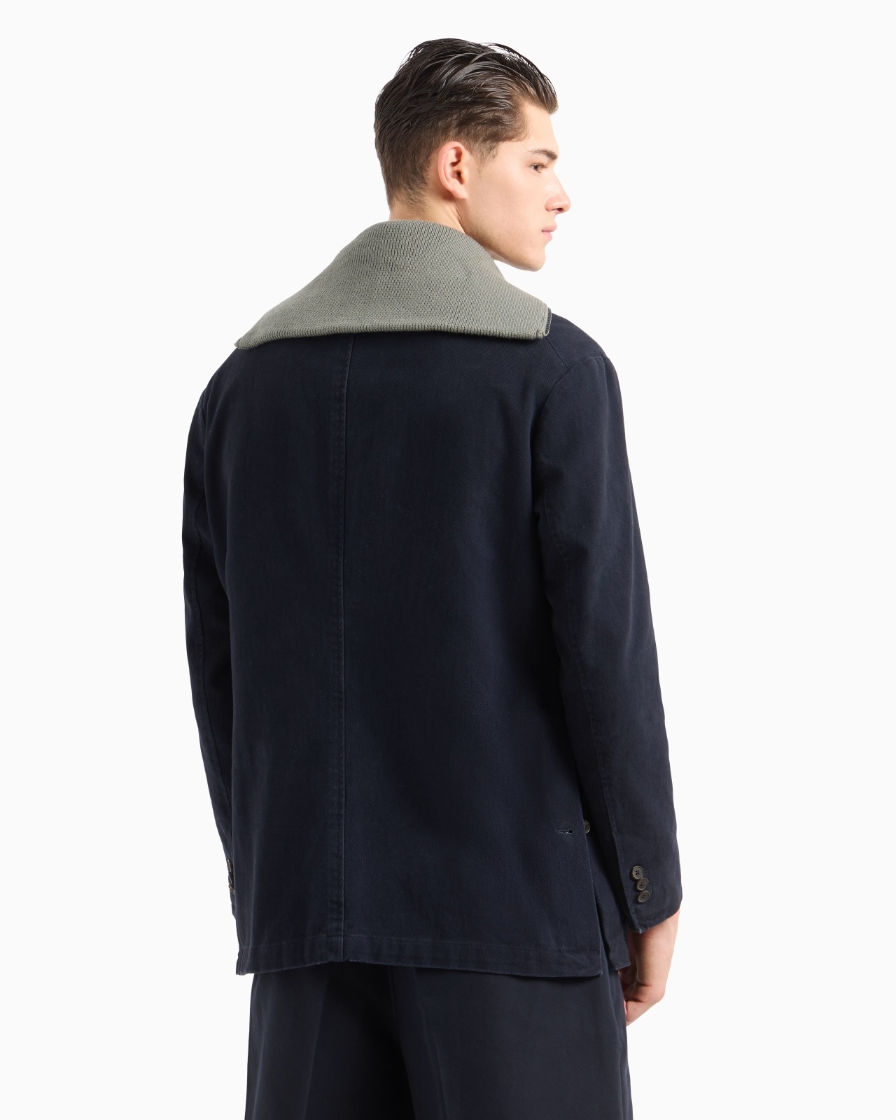 DOUBLE-BREASTED BLAZER IN A TWILL BULL FABRIC - 3