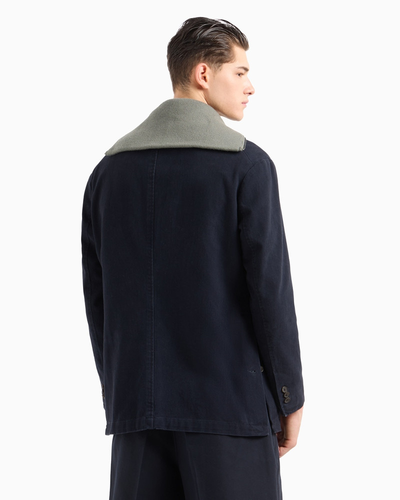 DOUBLE-BREASTED BLAZER IN A TWILL BULL FABRIC 3