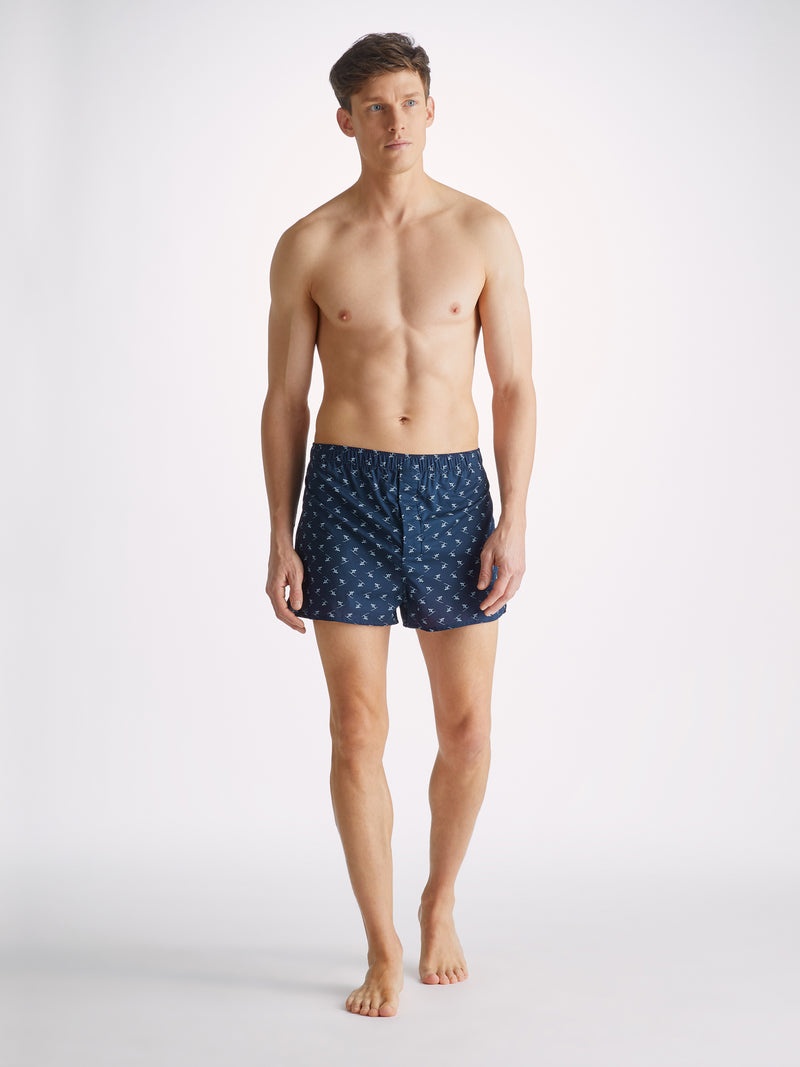 Men's Modern Fit Boxers Nelson 95 Cotton Batiste Blue - 3