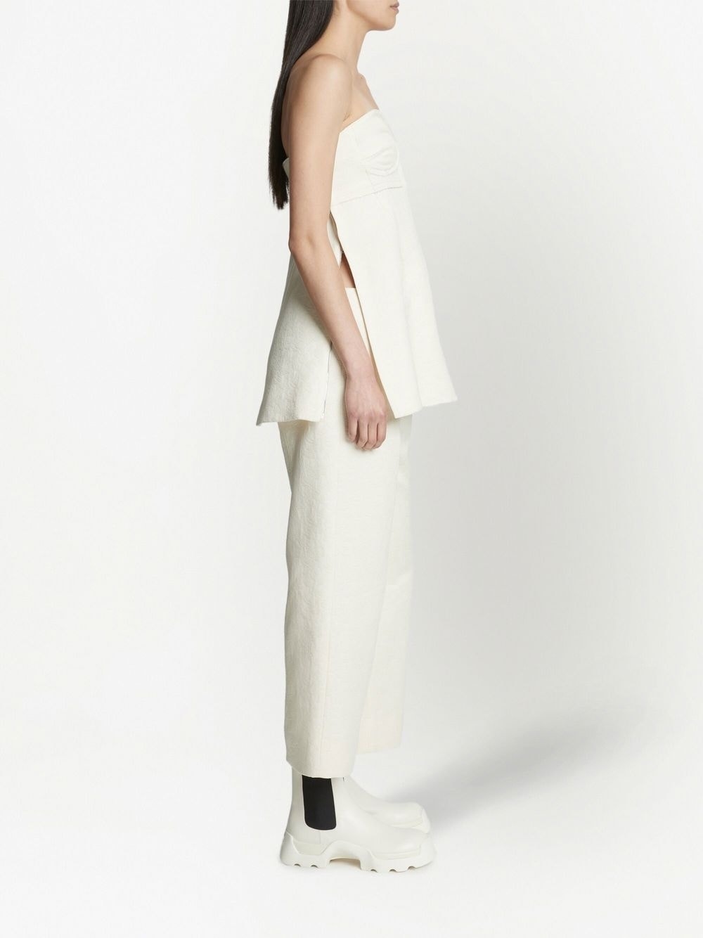 cotton wool jacquard trousers - 3