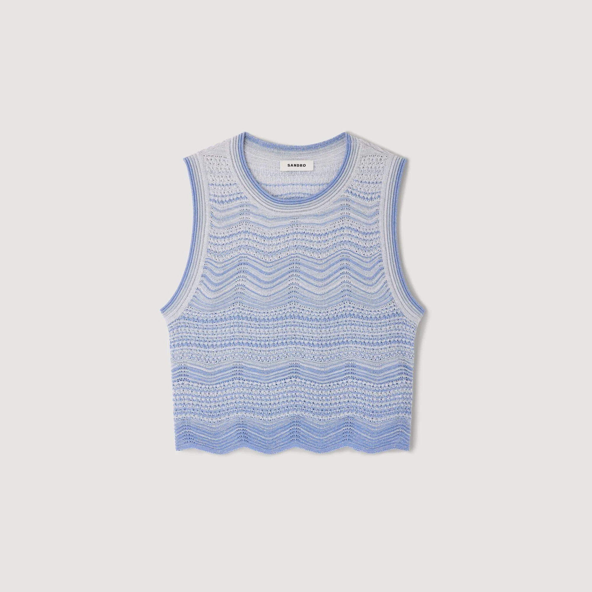 DECORATIVE KNIT CROP TOP - 1