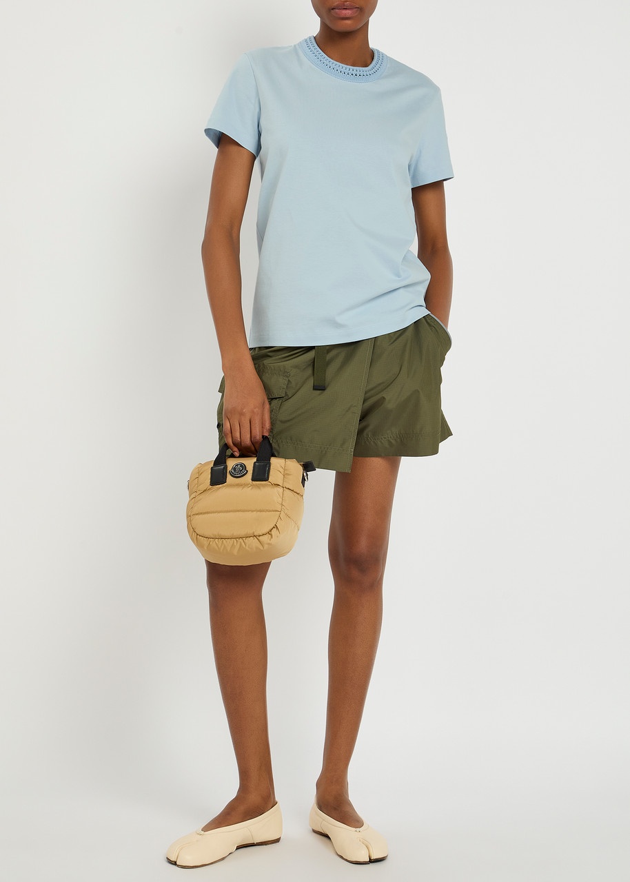 Moncler Woven Crew-neck Cotton T-shirt - 4