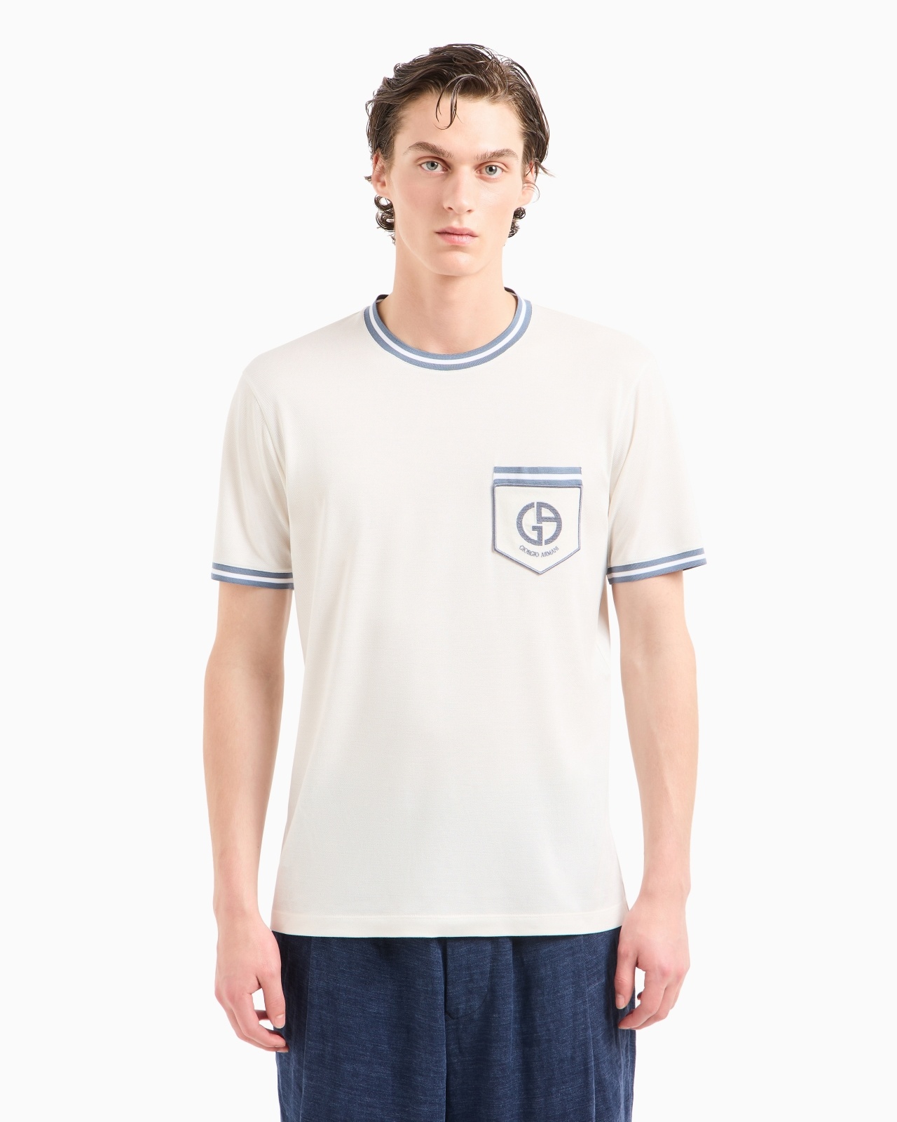 T-SHIRT IN SILK PIQUÉ JERSEY - 4