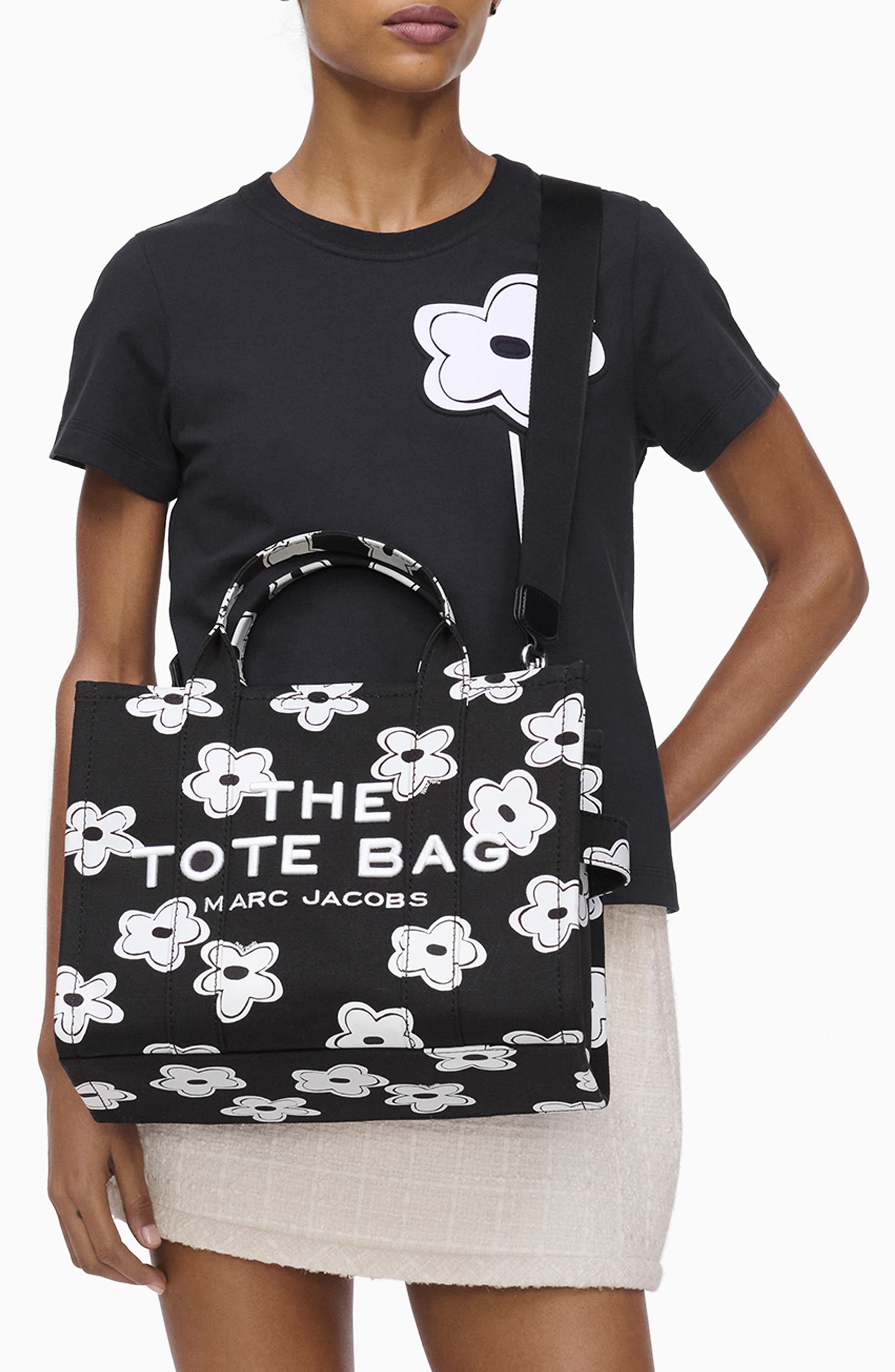 Marc Jacobs The Daisy Canvas Medium Tote Bag in Black/white at Nordstrom - 3