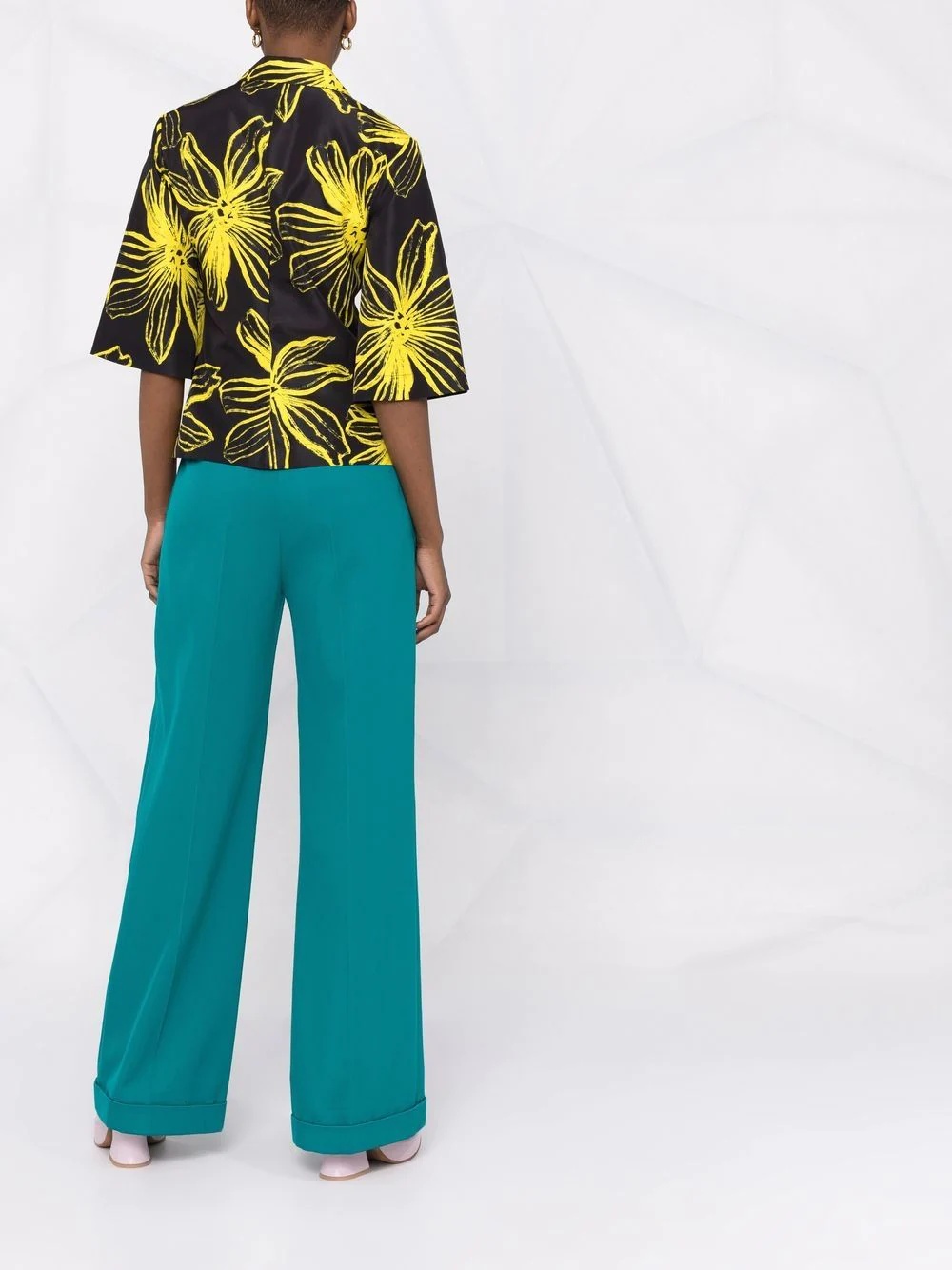 floral-print zip-up shirt - 4
