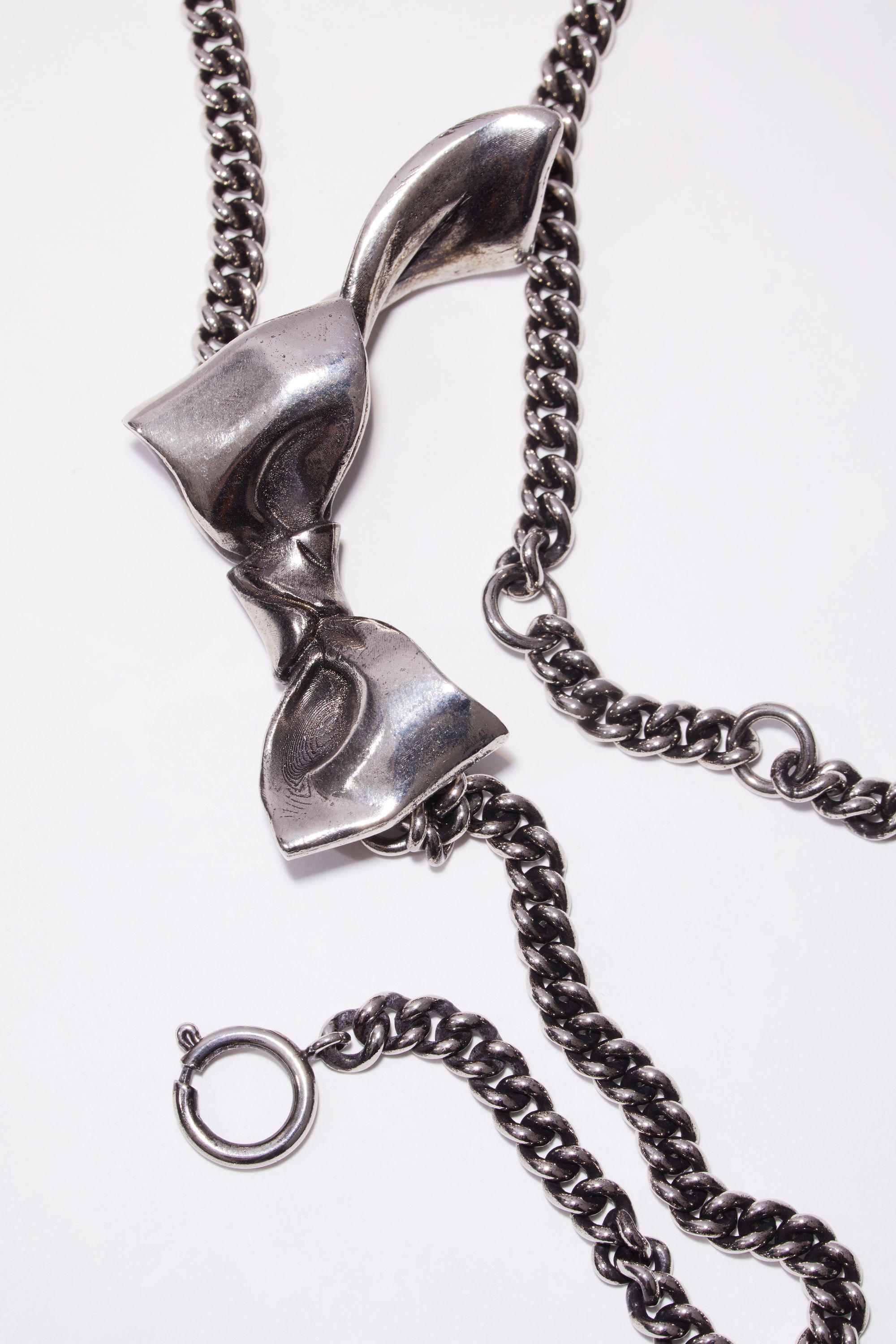 Bow necklace - Antique Silver - 4